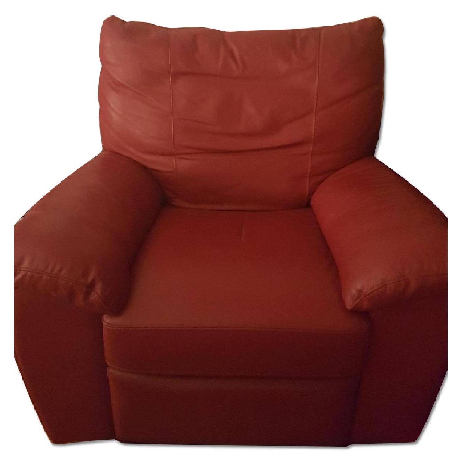 Ikea Vreta Swivel/Reclining Armchair in Mjuk Red AptDeco