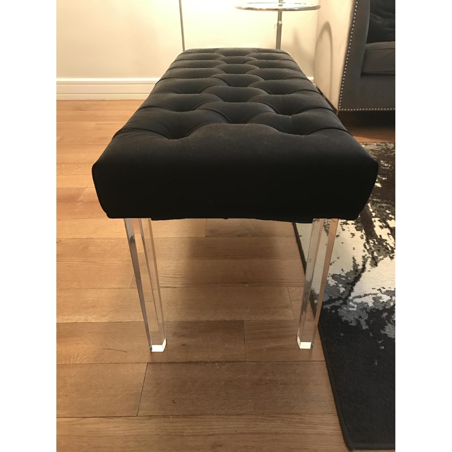 Sunpan Modern Home Black Velvet Bench - image-1