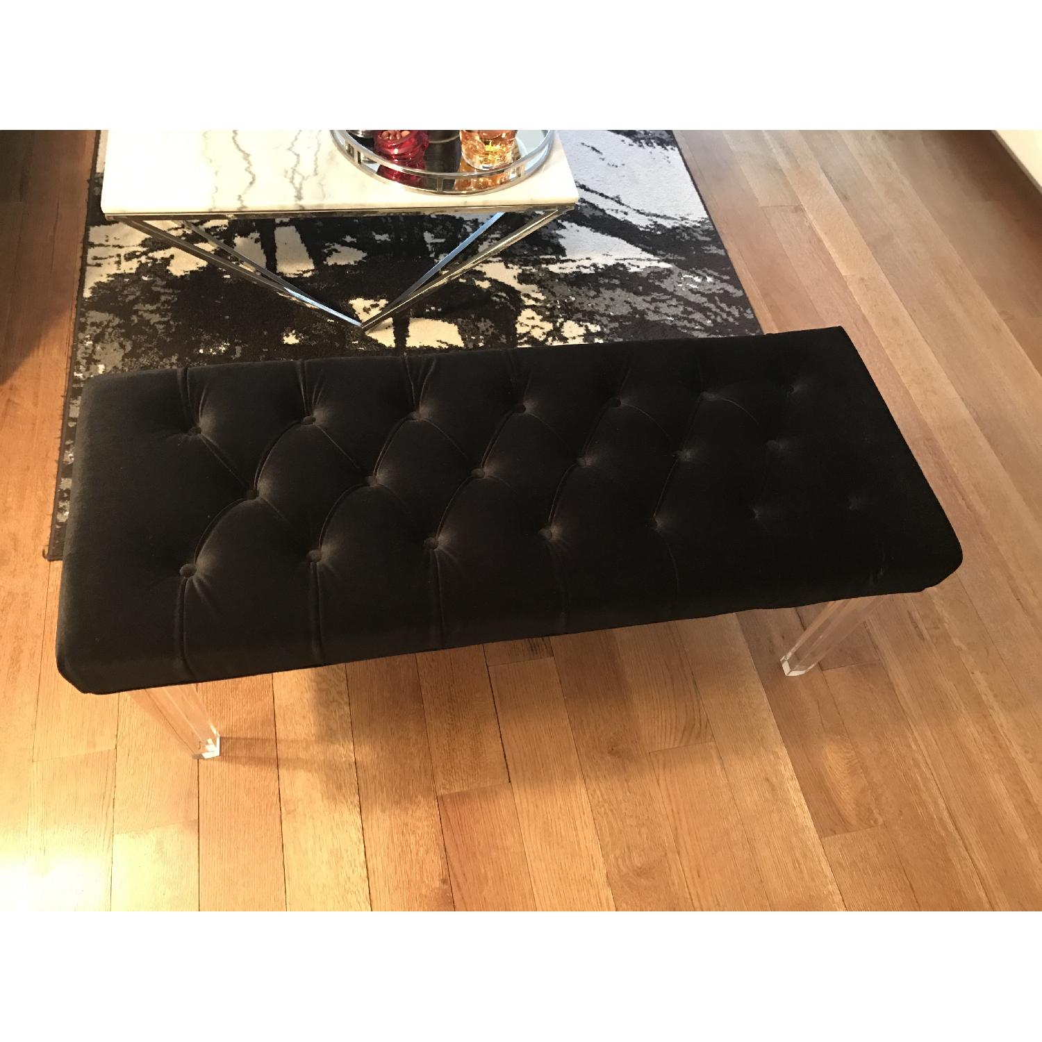 Sunpan Modern Home Black Velvet Bench - image-4