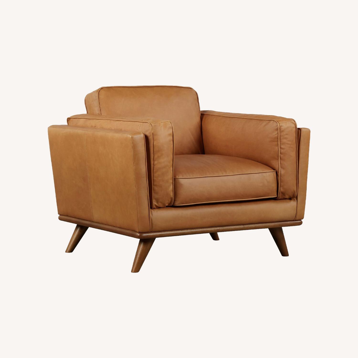 West Elm Zander Leather Chair - image-0