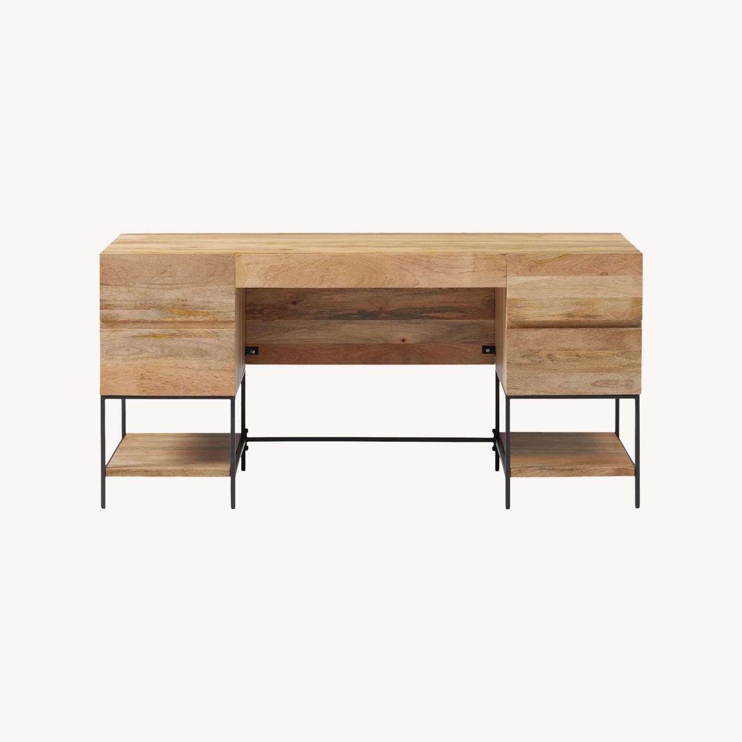 West Elm Industrial Modular Desk w 2 File Cabinets - image-0