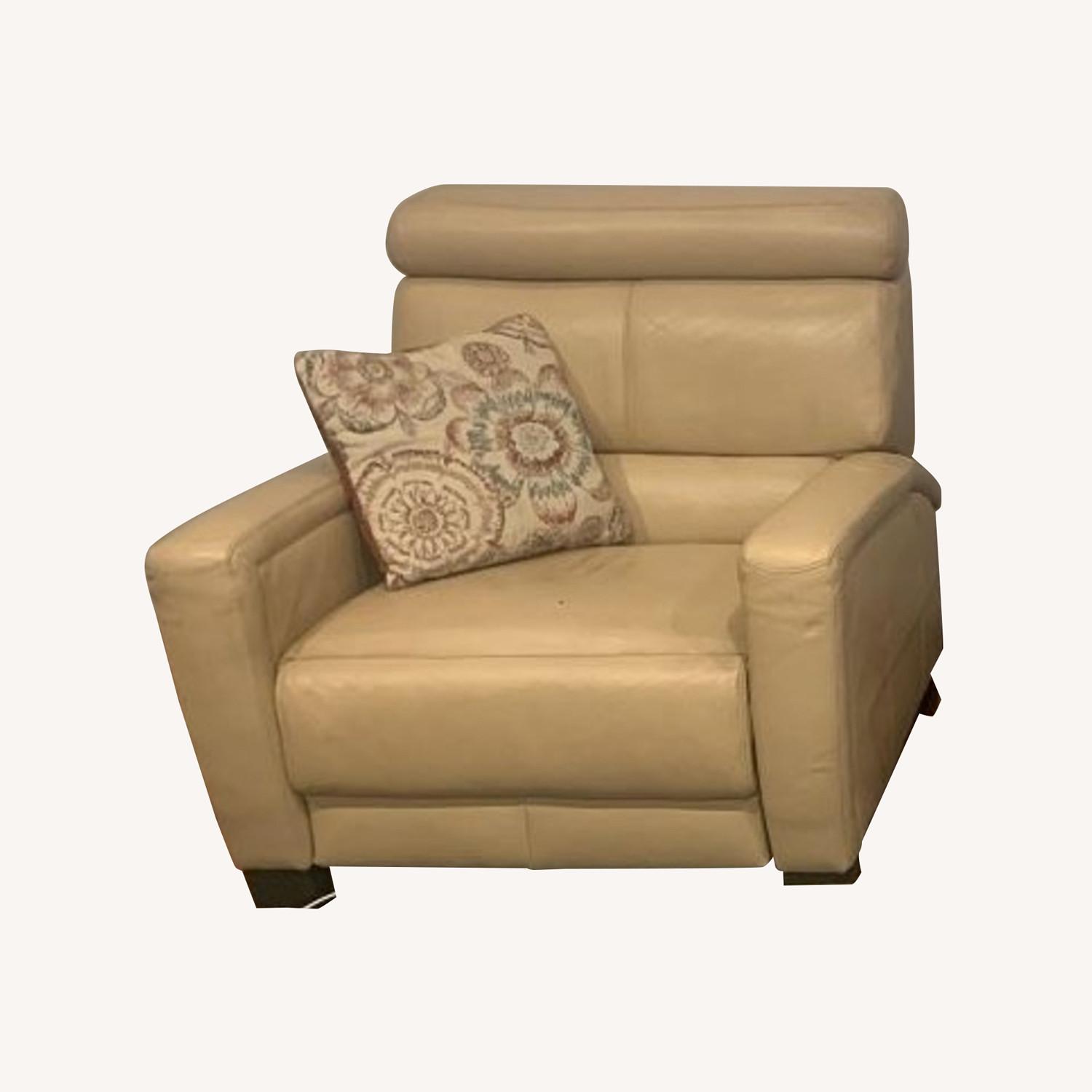 Roma Leather Recliner Armchair Belgian Made - image-0