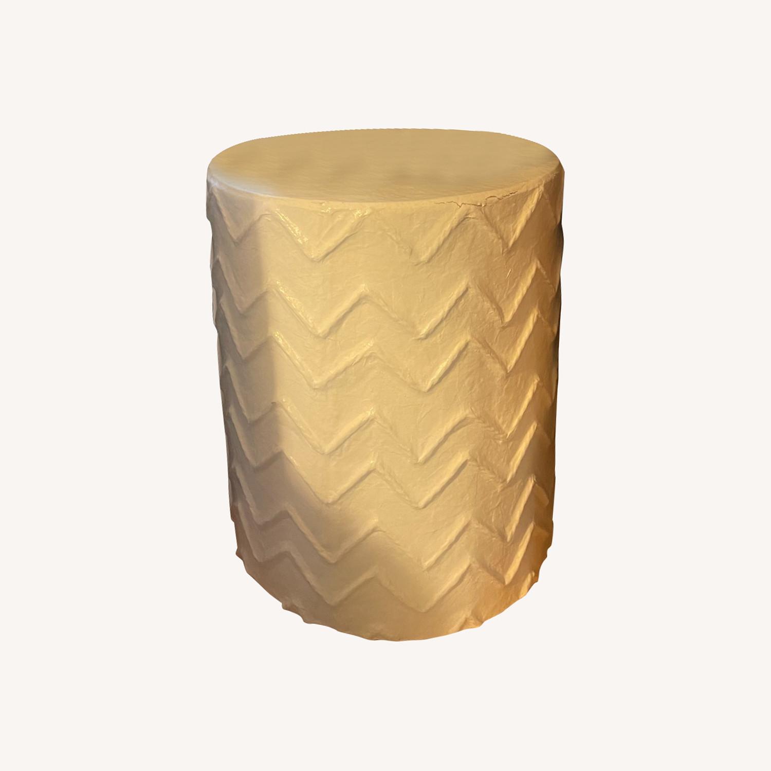 West Elm White ZigZag Papier-Mach Side Tables - image-0