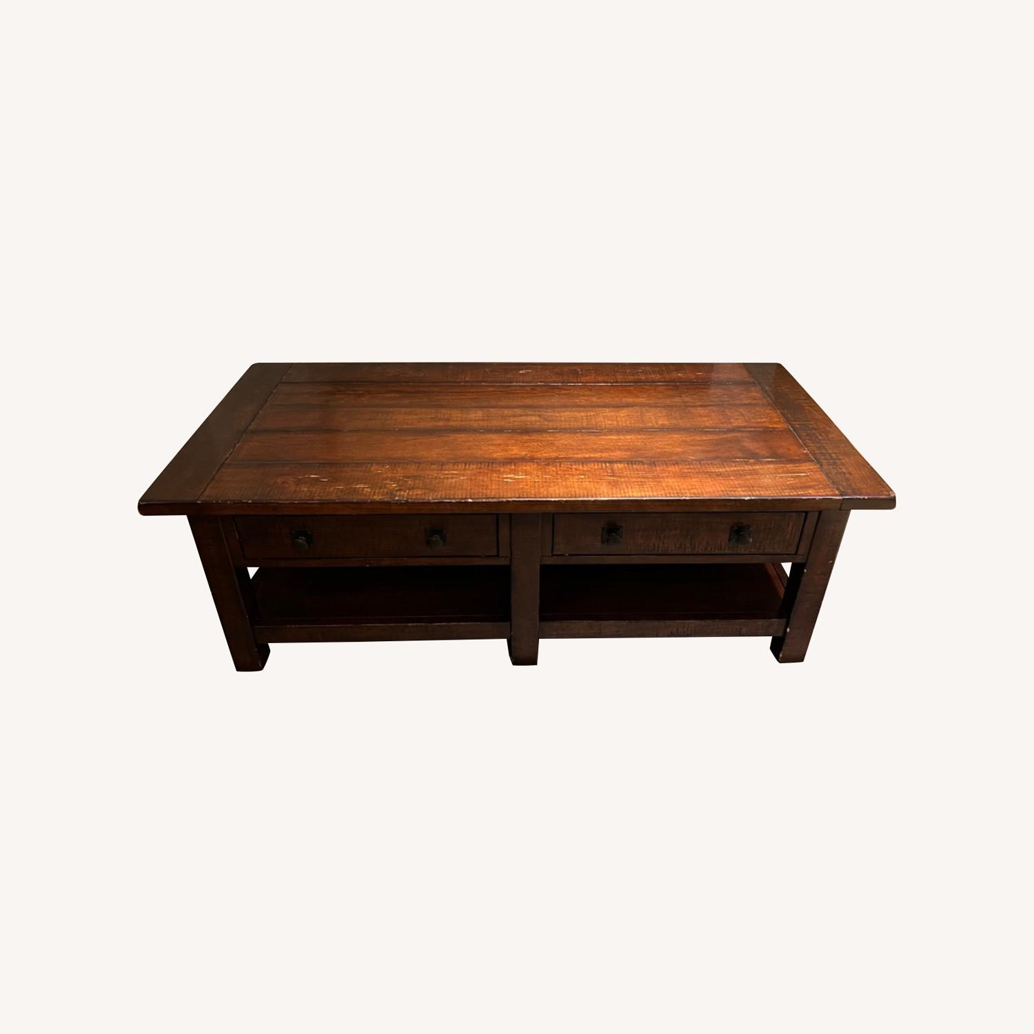Pottery Barn Mahogany Benchwright Coffee Table - image-0