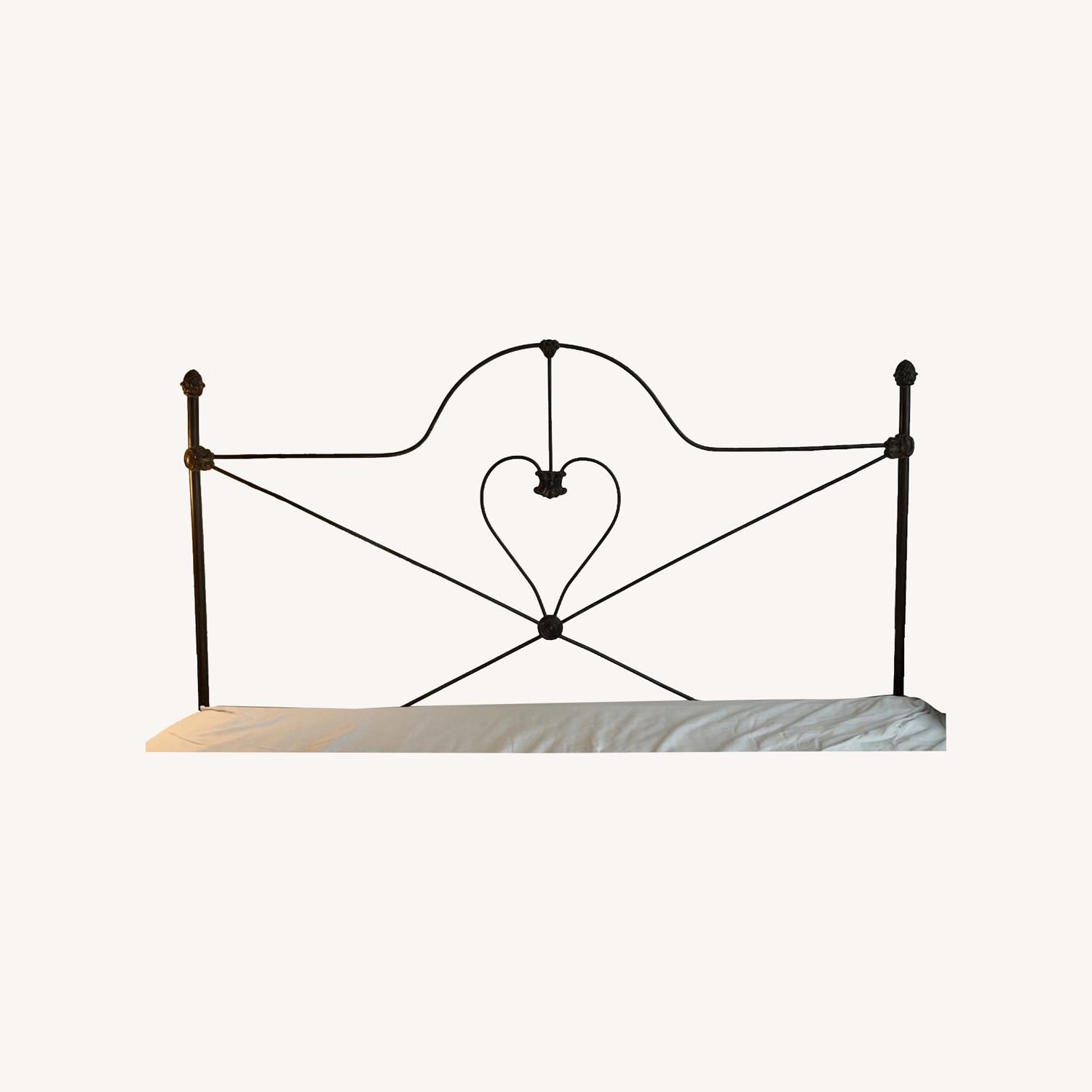 Antique Victorian Iron Bed with Hearts - image-0