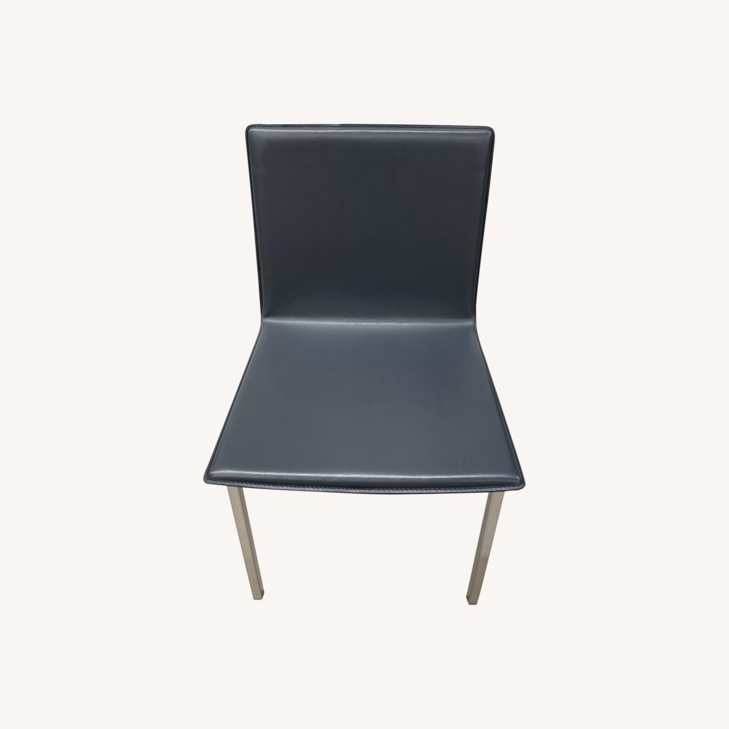 Grey Leather Office or Dining Chair - image-0