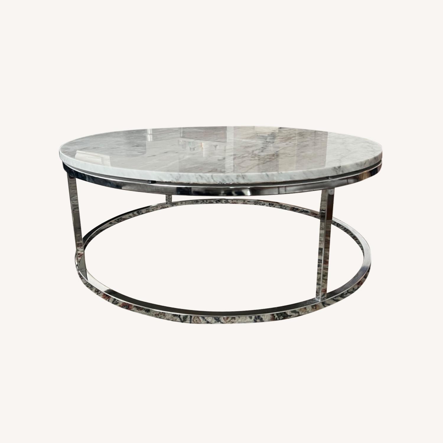 CB2 Smart Marble Round Coffee Table AptDeco