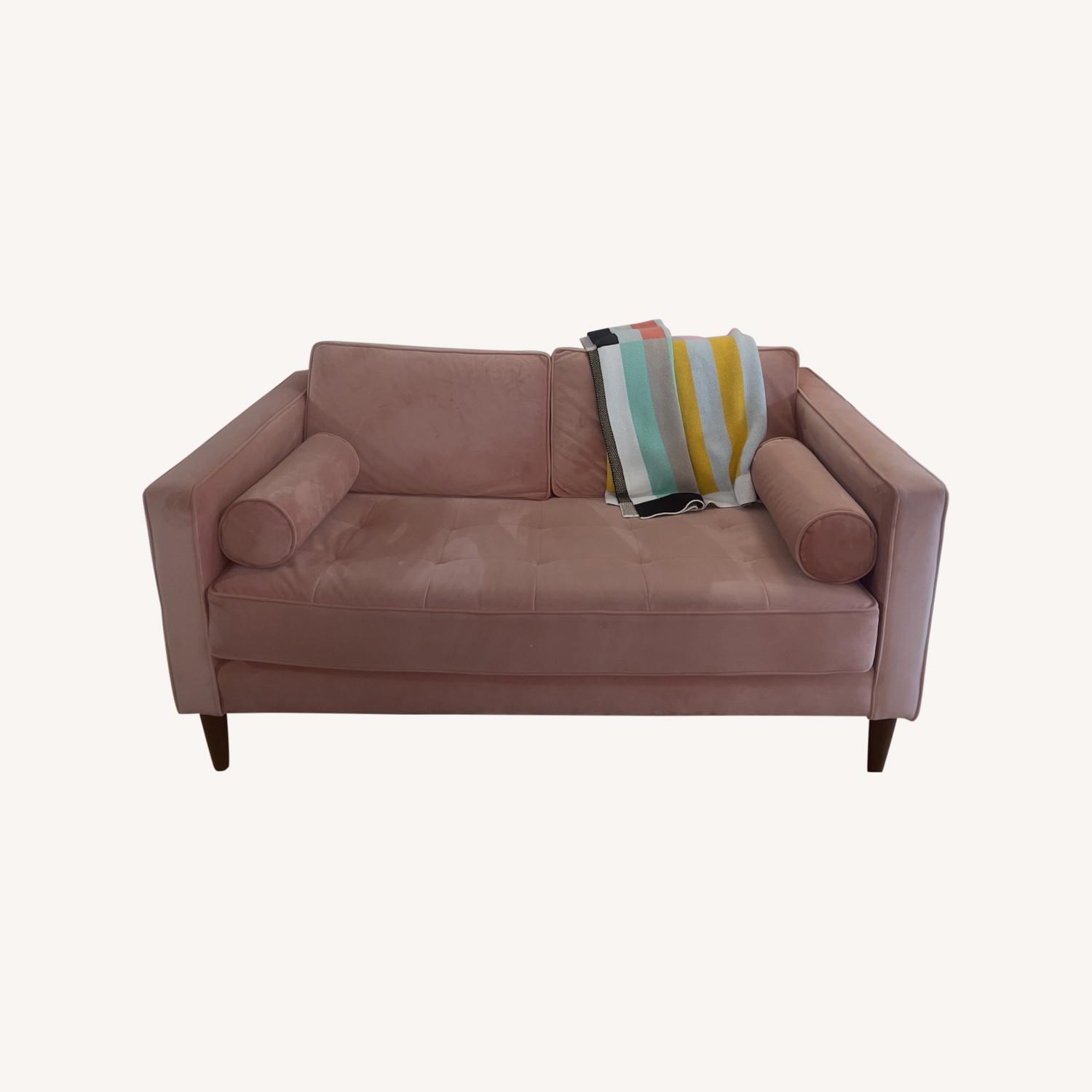 Apt2B Delilah Loveseat in Pink Velvet AptDeco