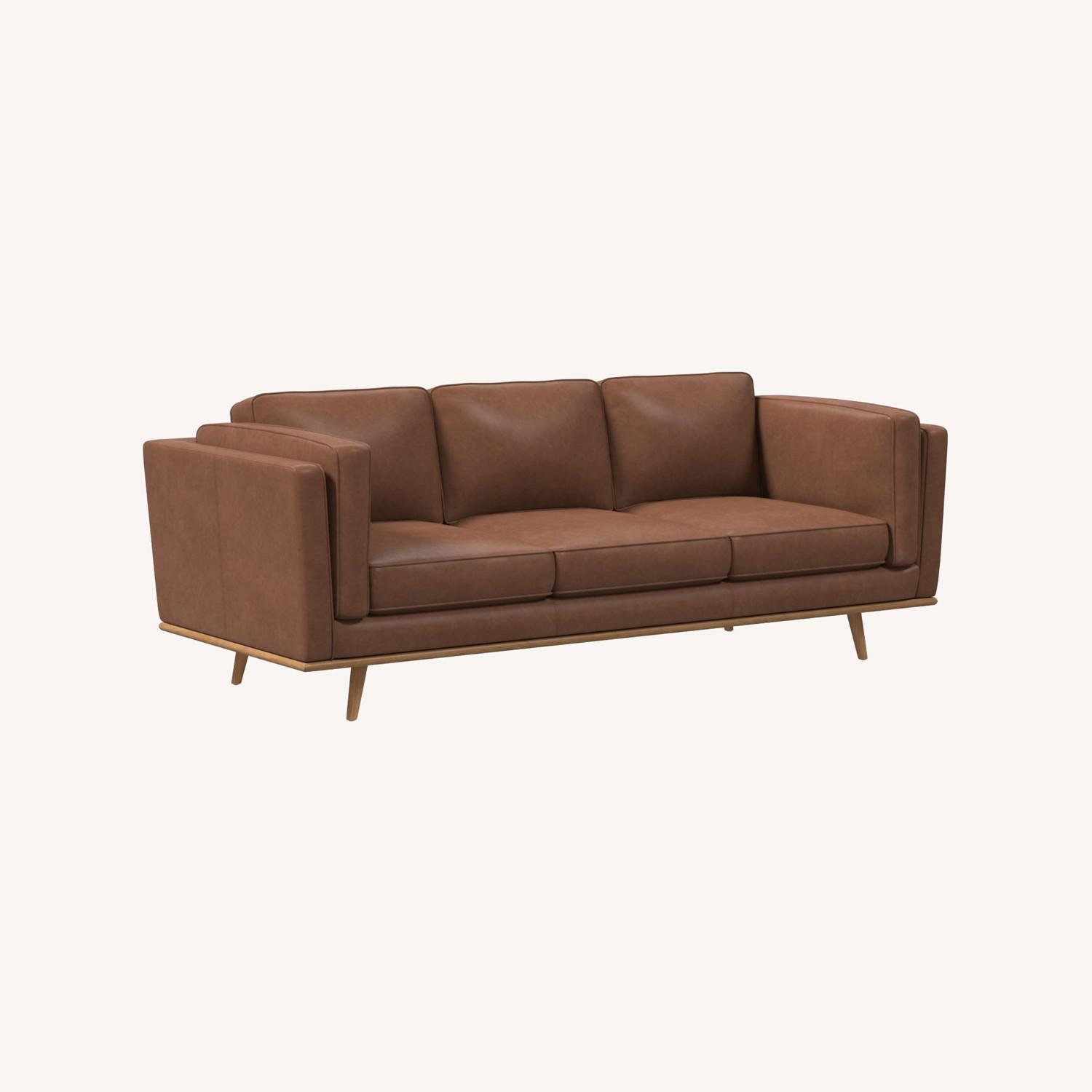 West Elm Zander Leather Sofa (90") AptDeco