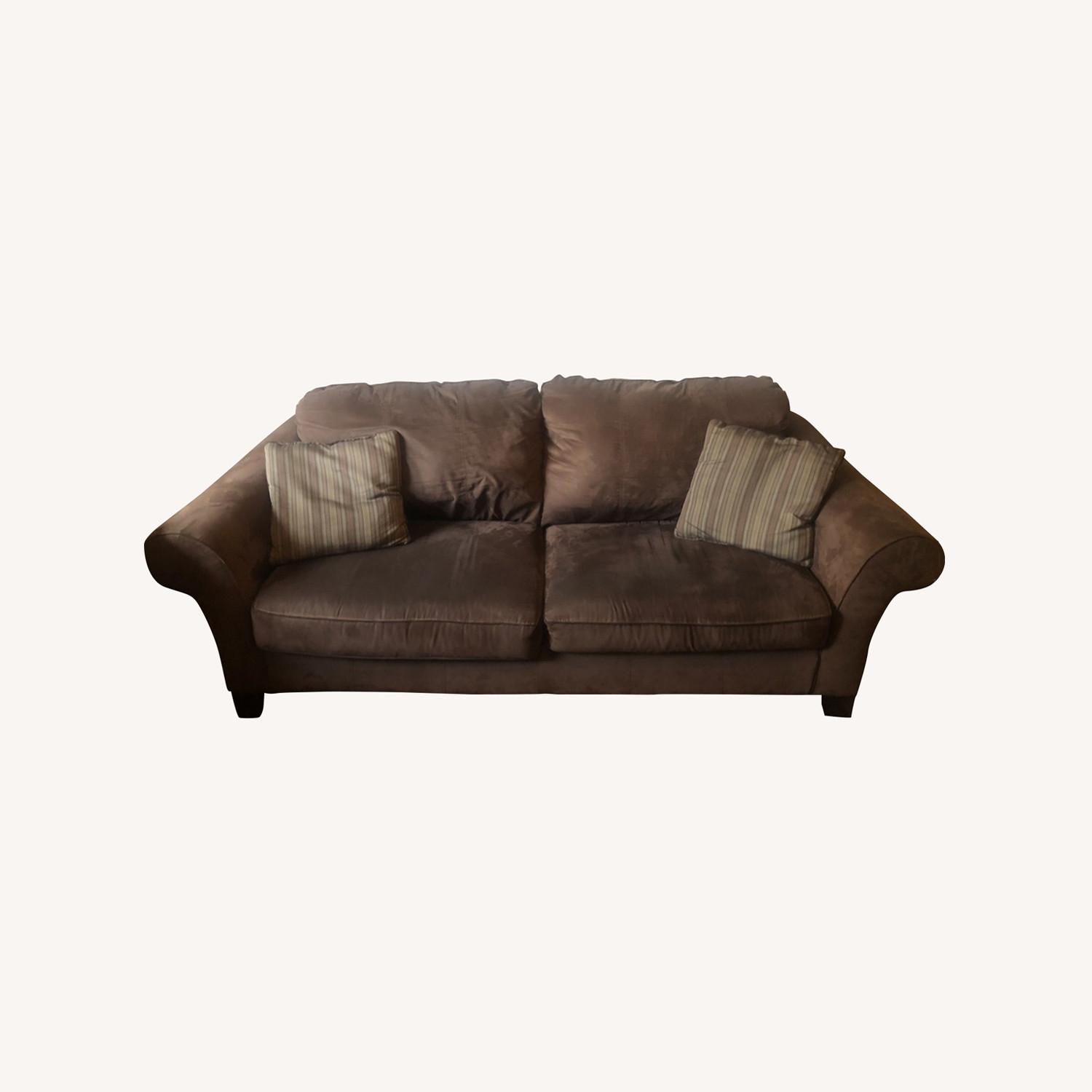 Ashley Furniture Brown Suede Couch - image-0