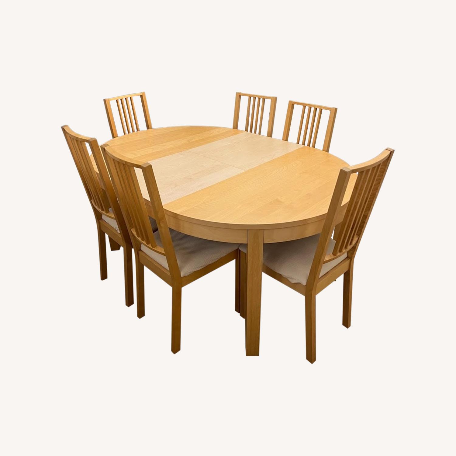 IKEA Bjursta Extendable Oval Table +6 Borje Chairs AptDeco