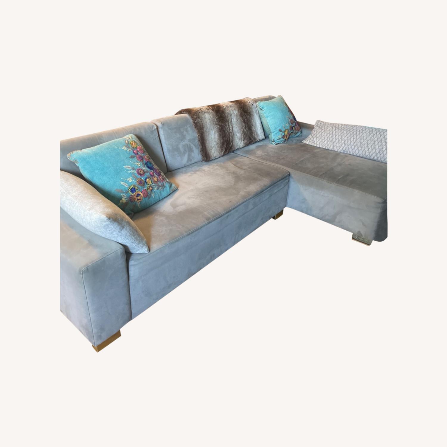 Two Section Sofa Custom Made Couch - AptDeco