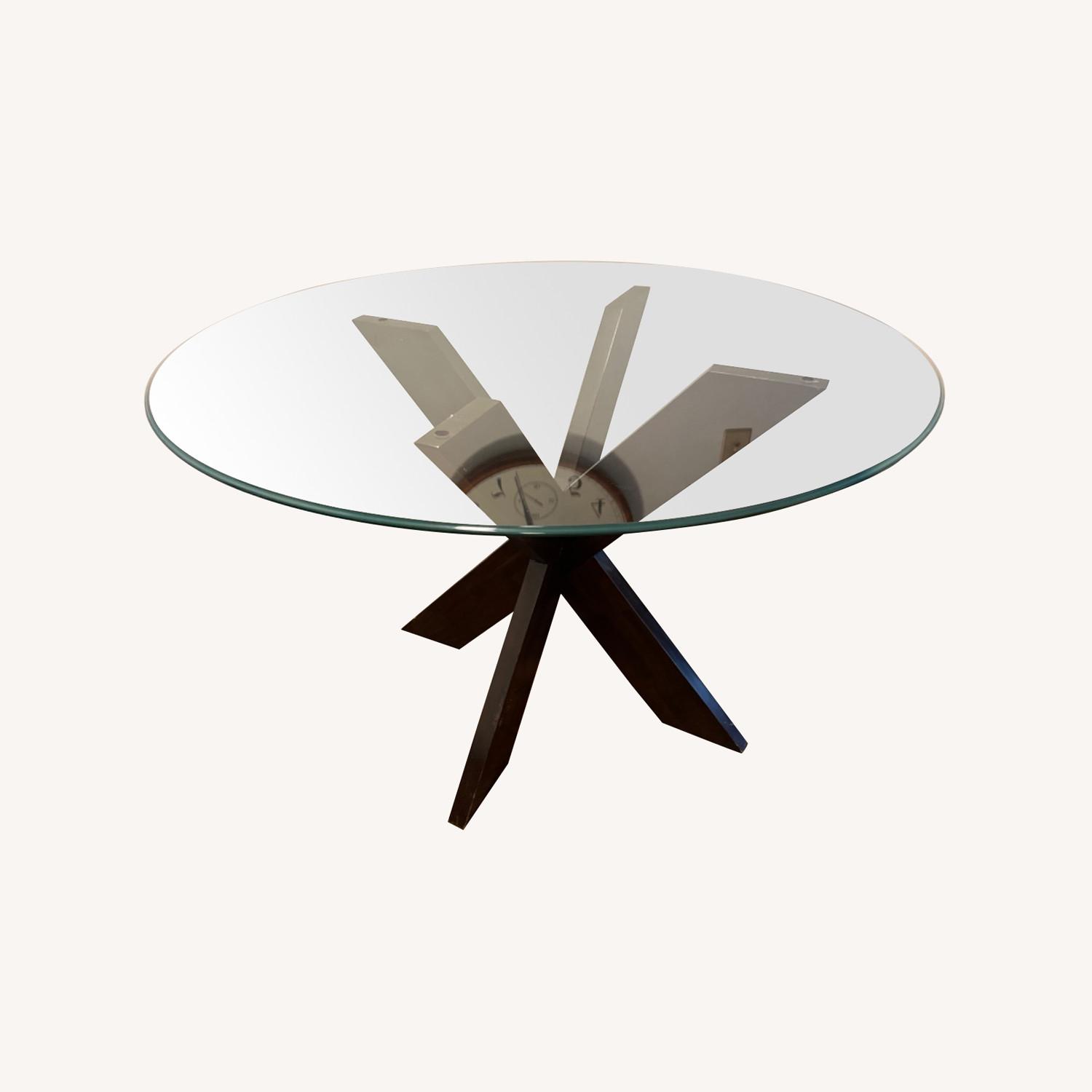 Pier 1 Imports Round Glass Dining Table - image-0