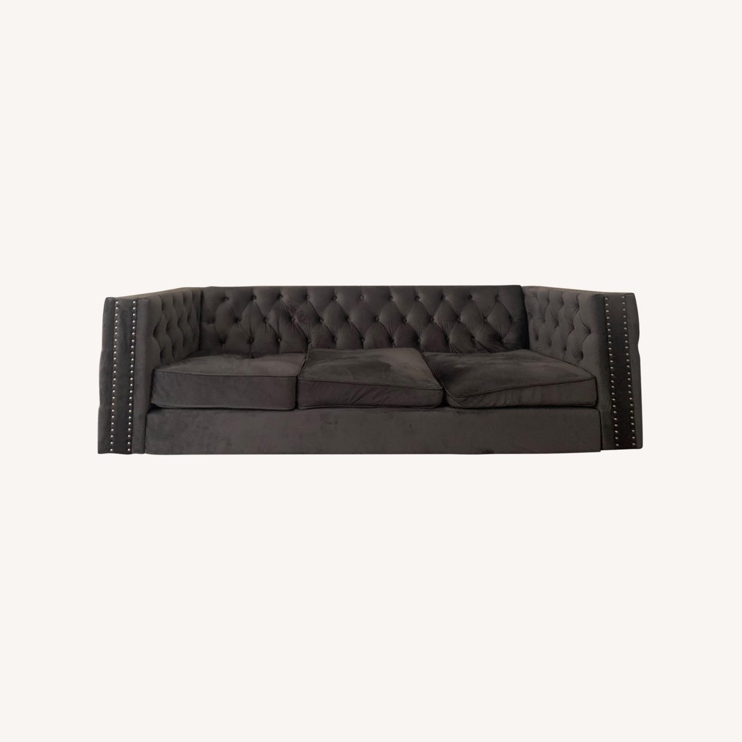 Ethan Allen 73 Velvet Arm Sofa AptDeco