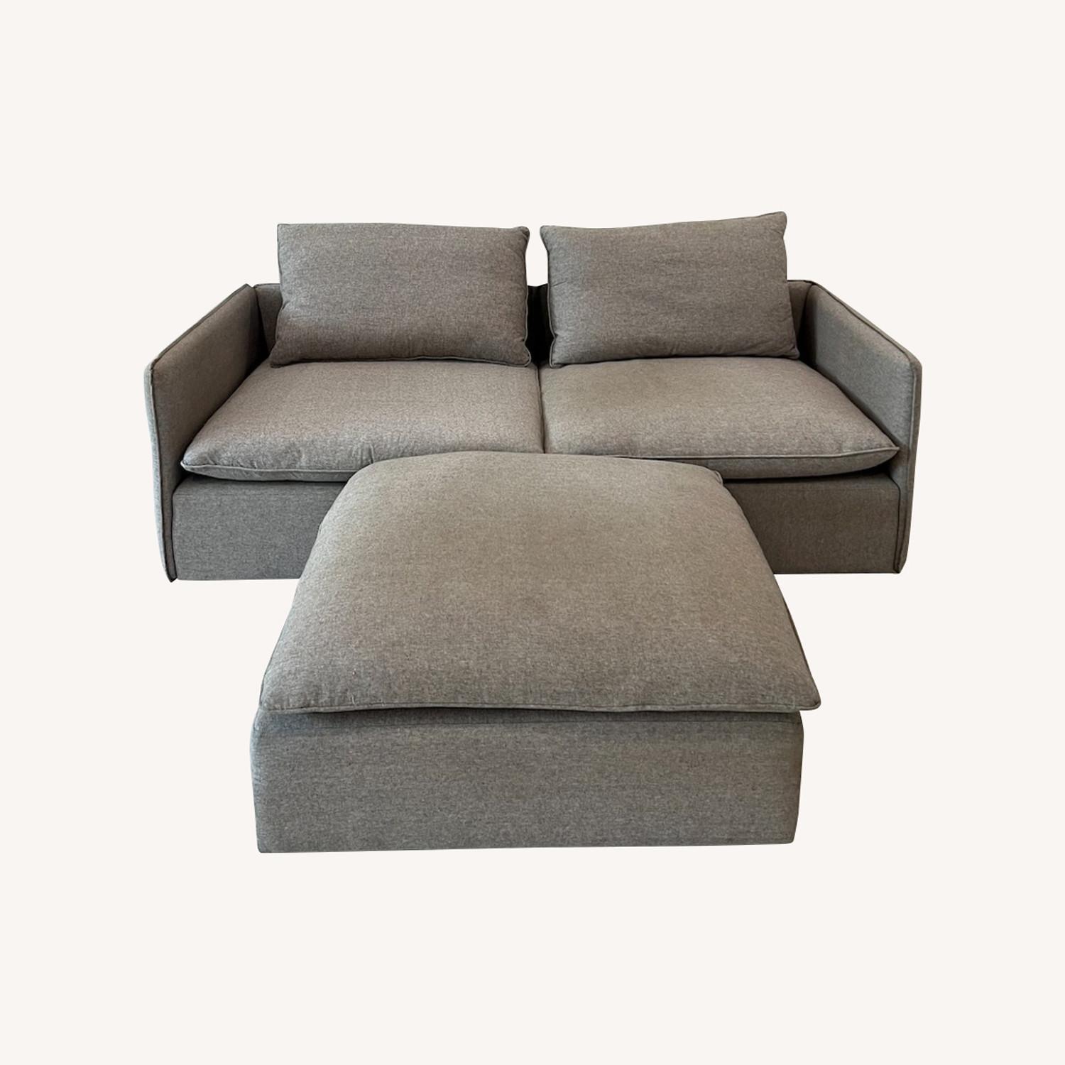 CB2 Grey Lumin Sofa and Ottoman - image-0