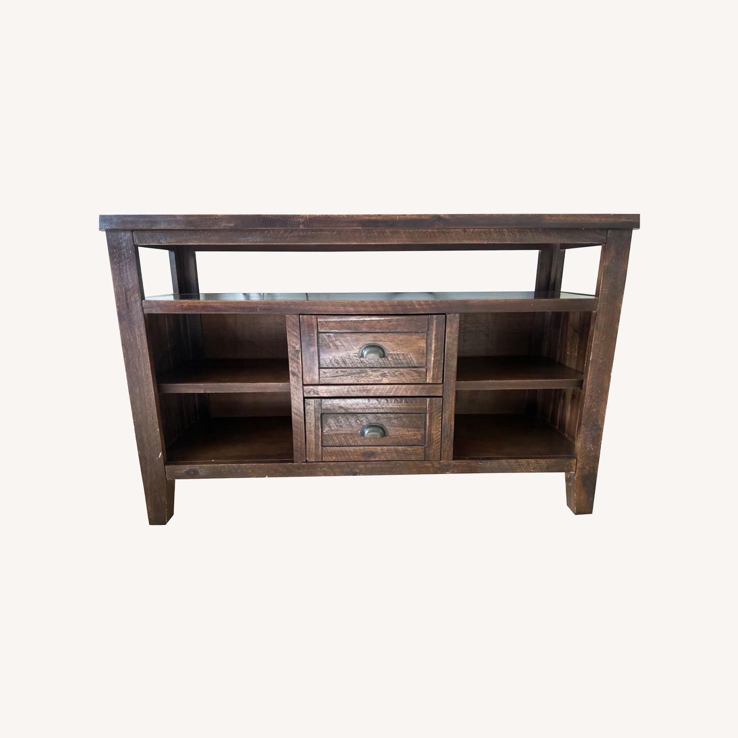 Marshalls Dark Brown Wooden TV Stand - image-0