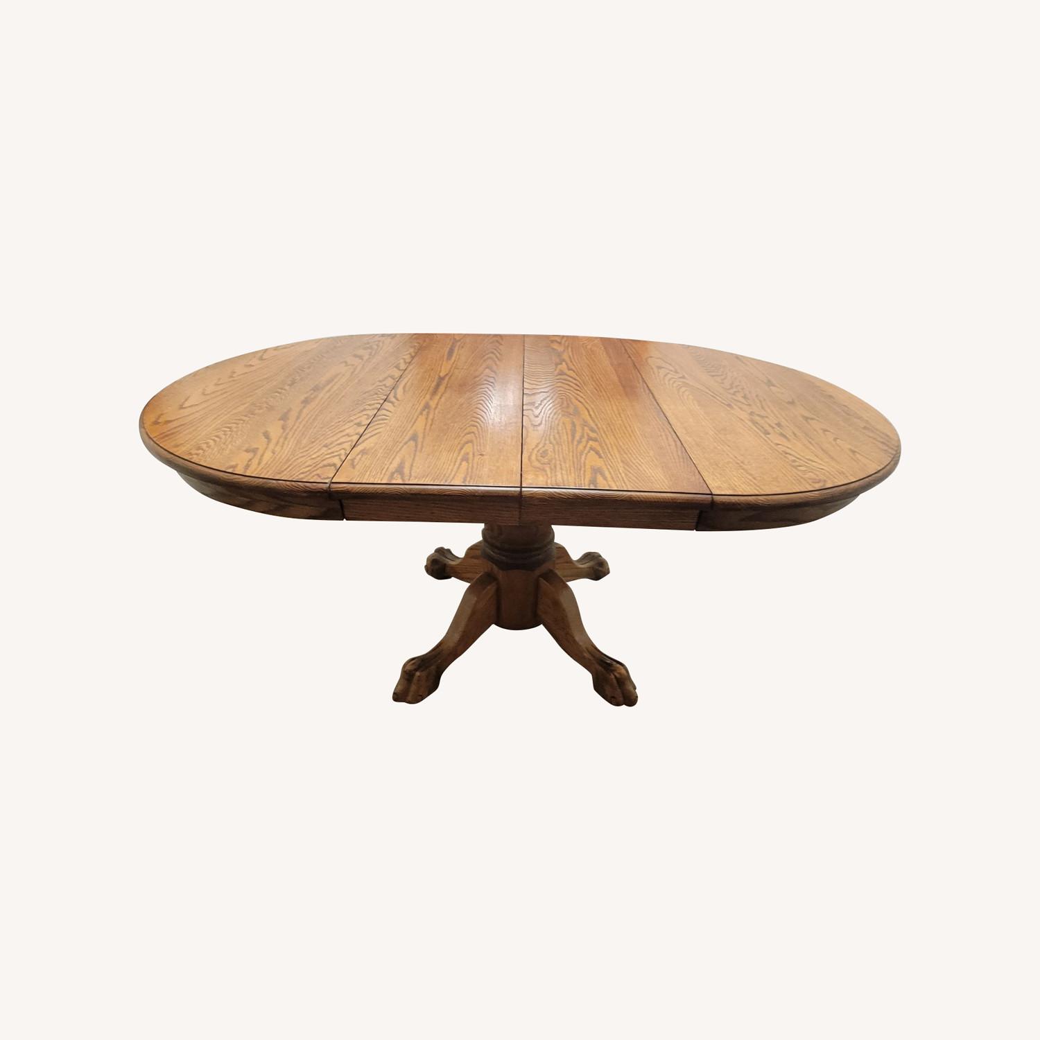 American Oak Claw Foot Table - image-0