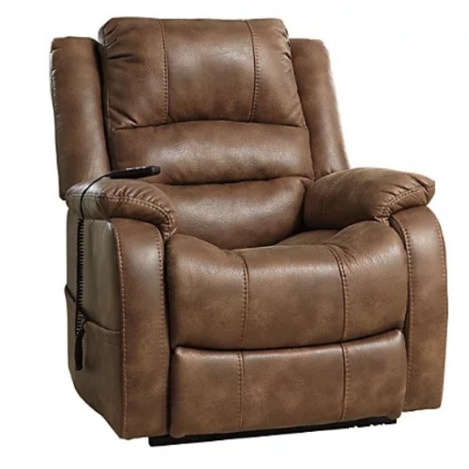 Ashley Saddle Brown Yandel Power Lift Recliner - image-7