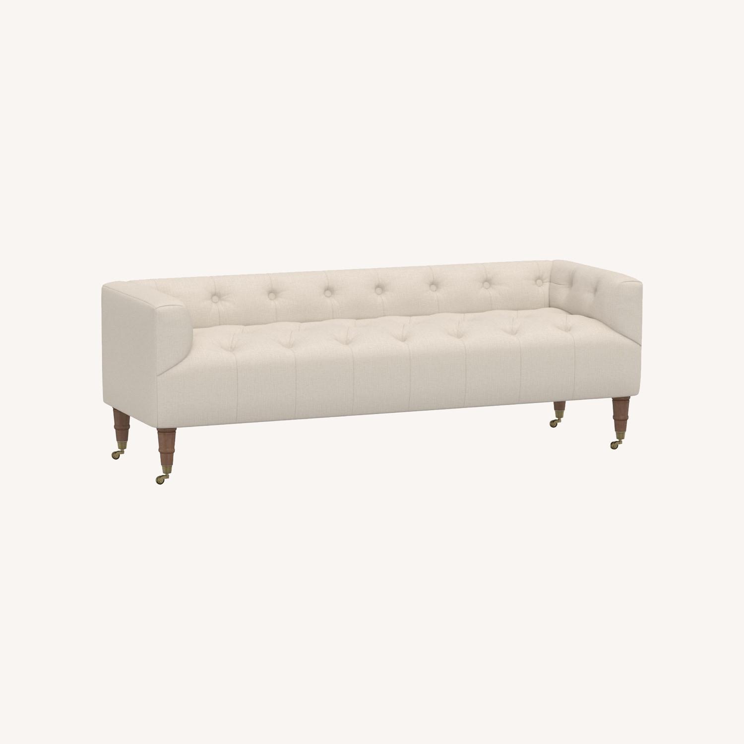 Pottery Barn Colt Upholstered Settee, Polyester - image-0