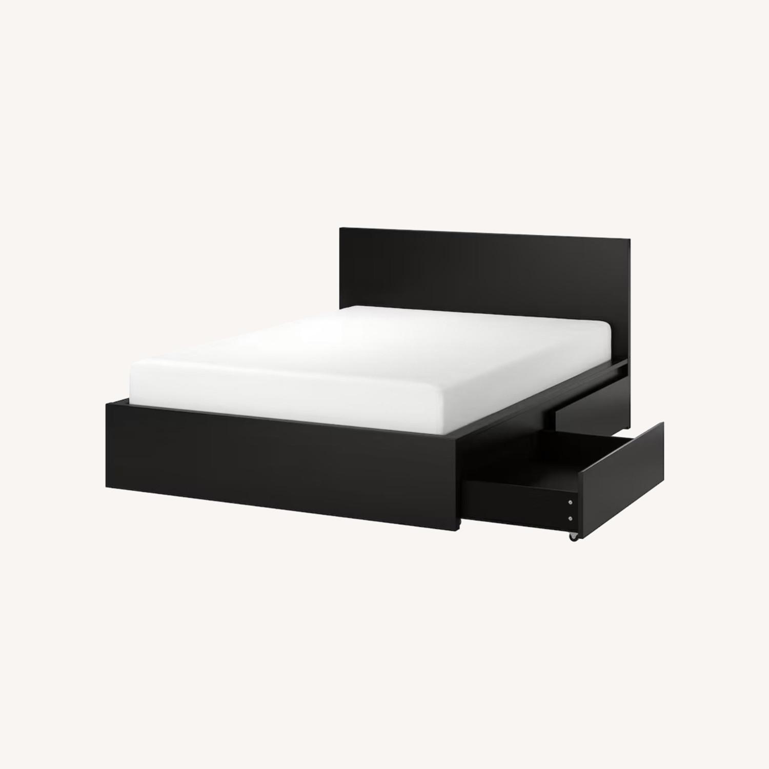IKEA Malm Bed Frame/4 Storage Boxes AptDeco