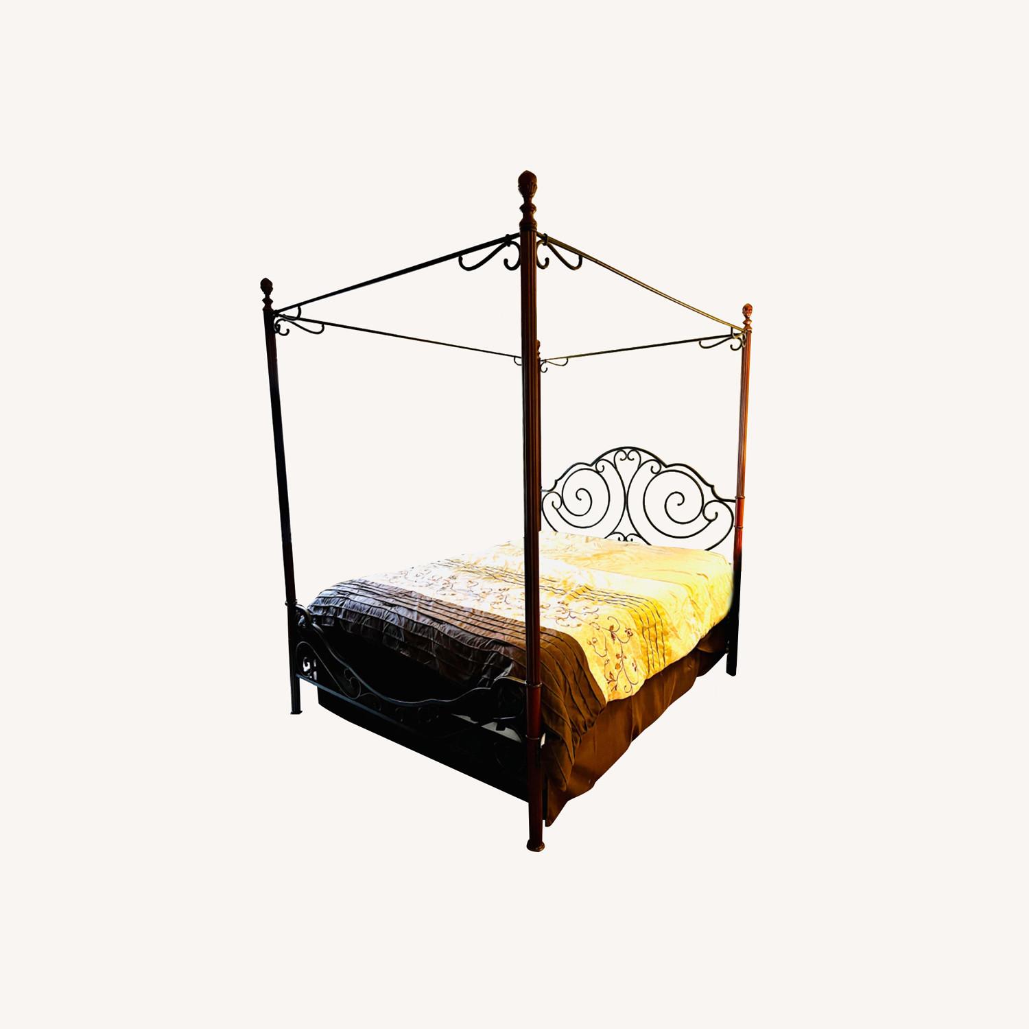 Graceful Scroll Iron Canopy Poster Bed (Queen) - image-0