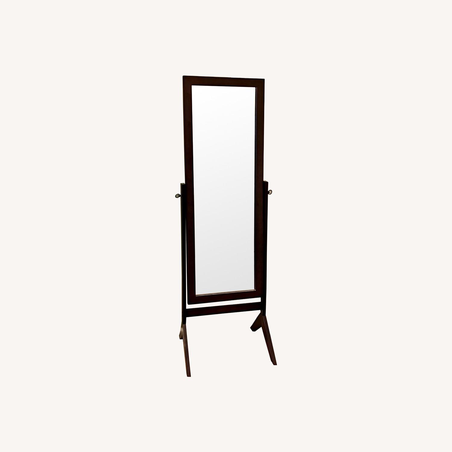 Wooden Cheval Bedroom Floor Mirror (Espresso) - image-0