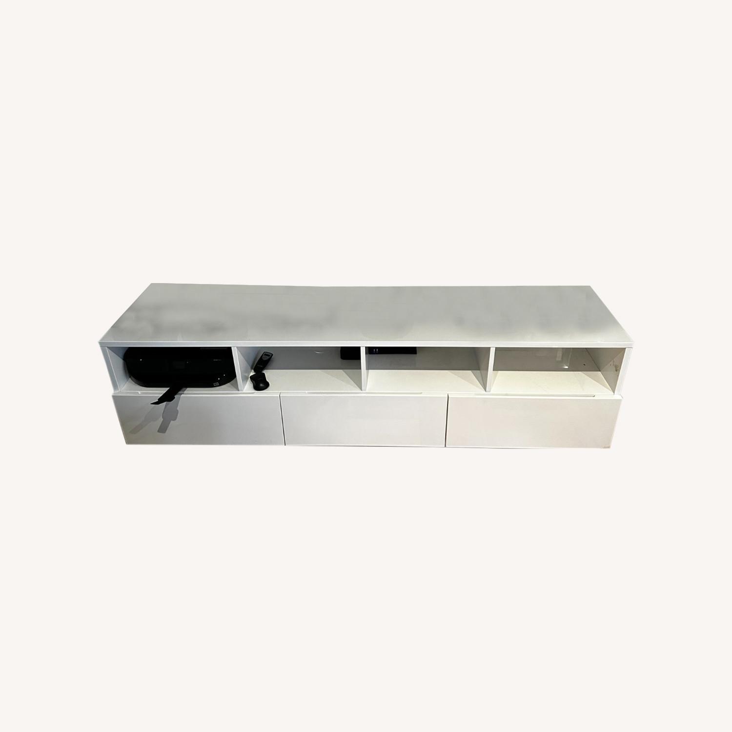 CB2 Chill Large White Media Console AptDeco