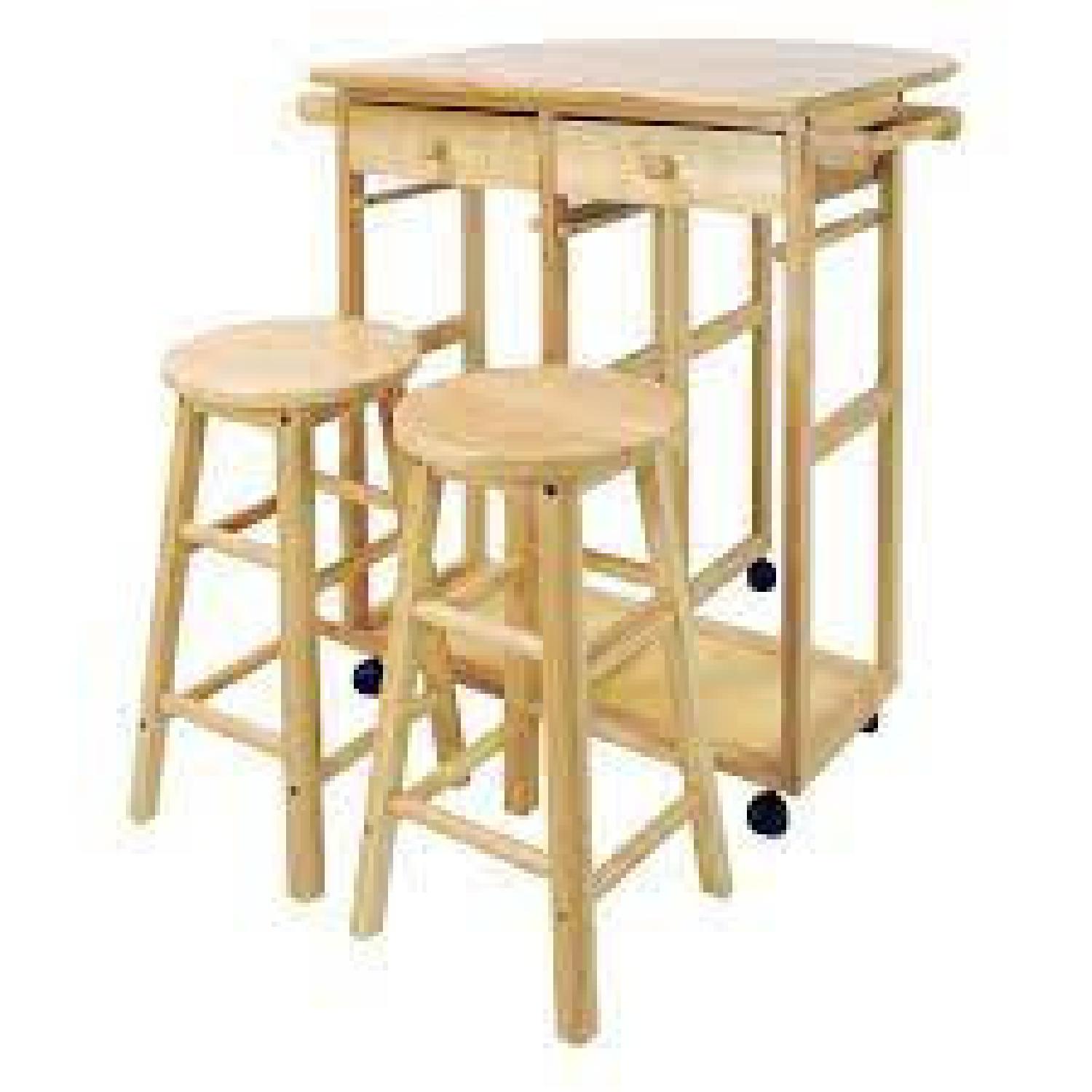 Overstock Breakfast Cart with Drop Leaf Table - image-7