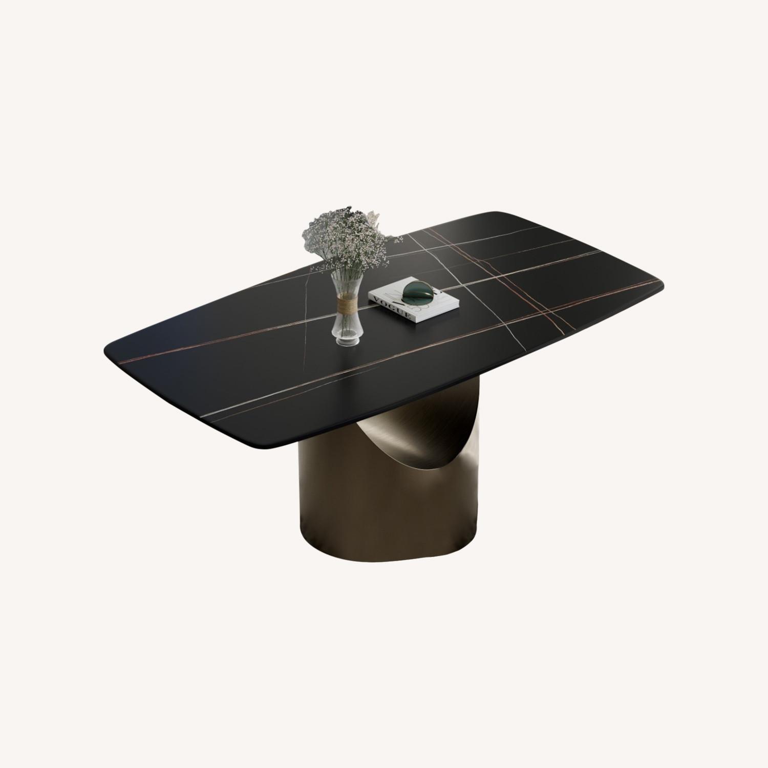 Modern Sintered Stone Rectangular Dining Table - image-0