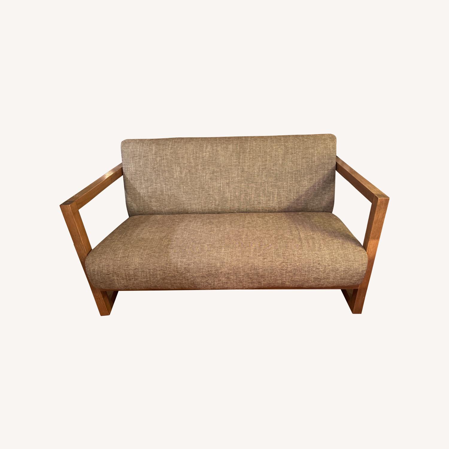 Wayfair Petit Sofa with Wooden Arms AptDeco