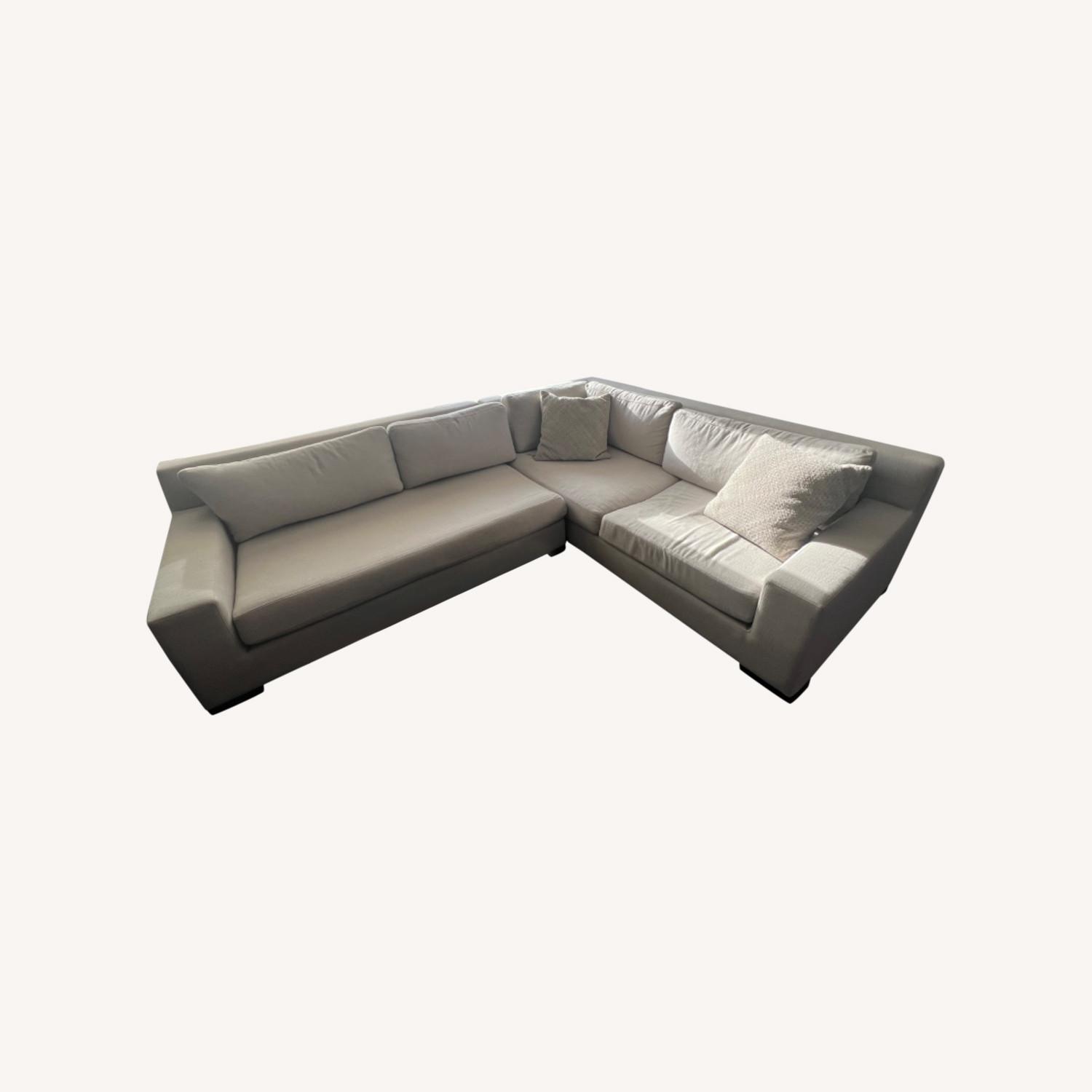 Restoration Hardware White Sectional Couch - image-0