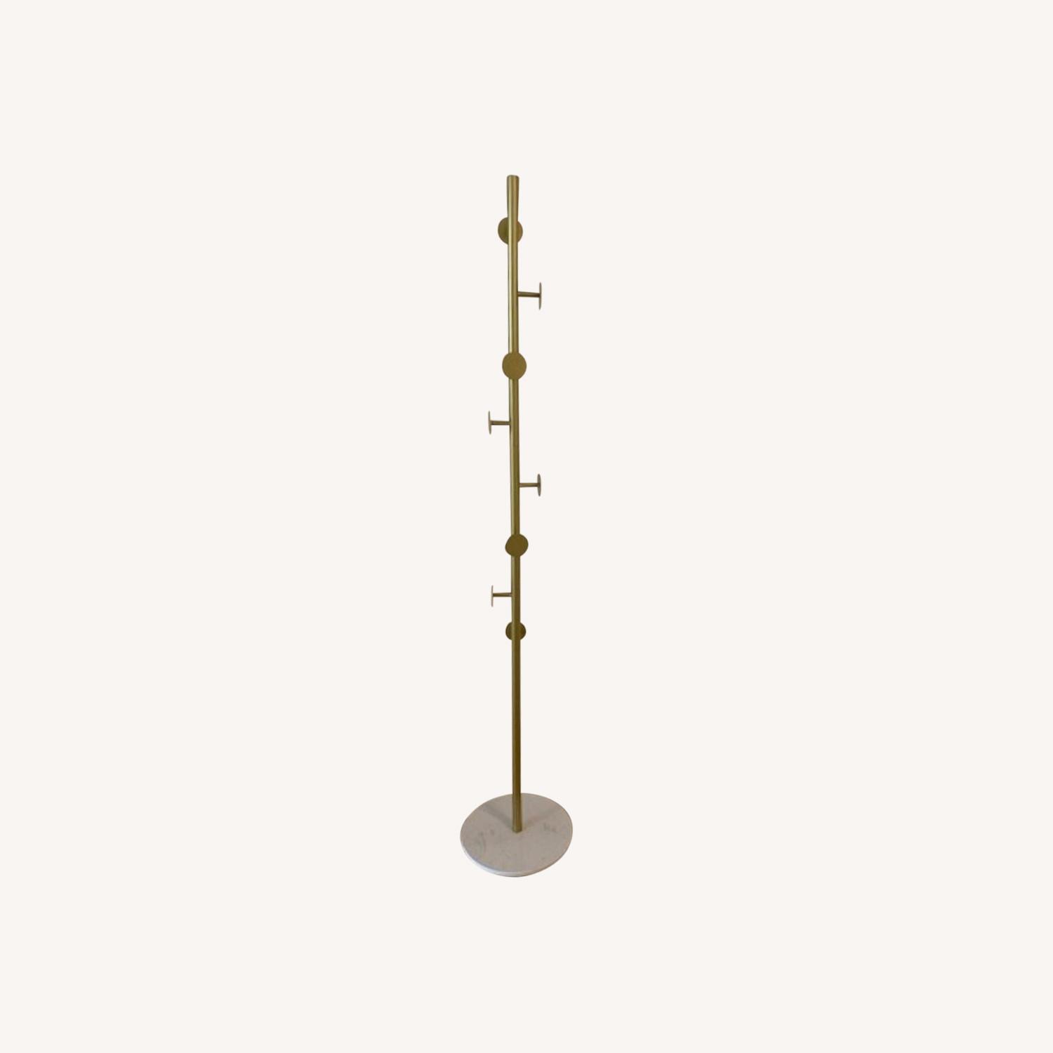Standing Coat Rack in Gold - image-0