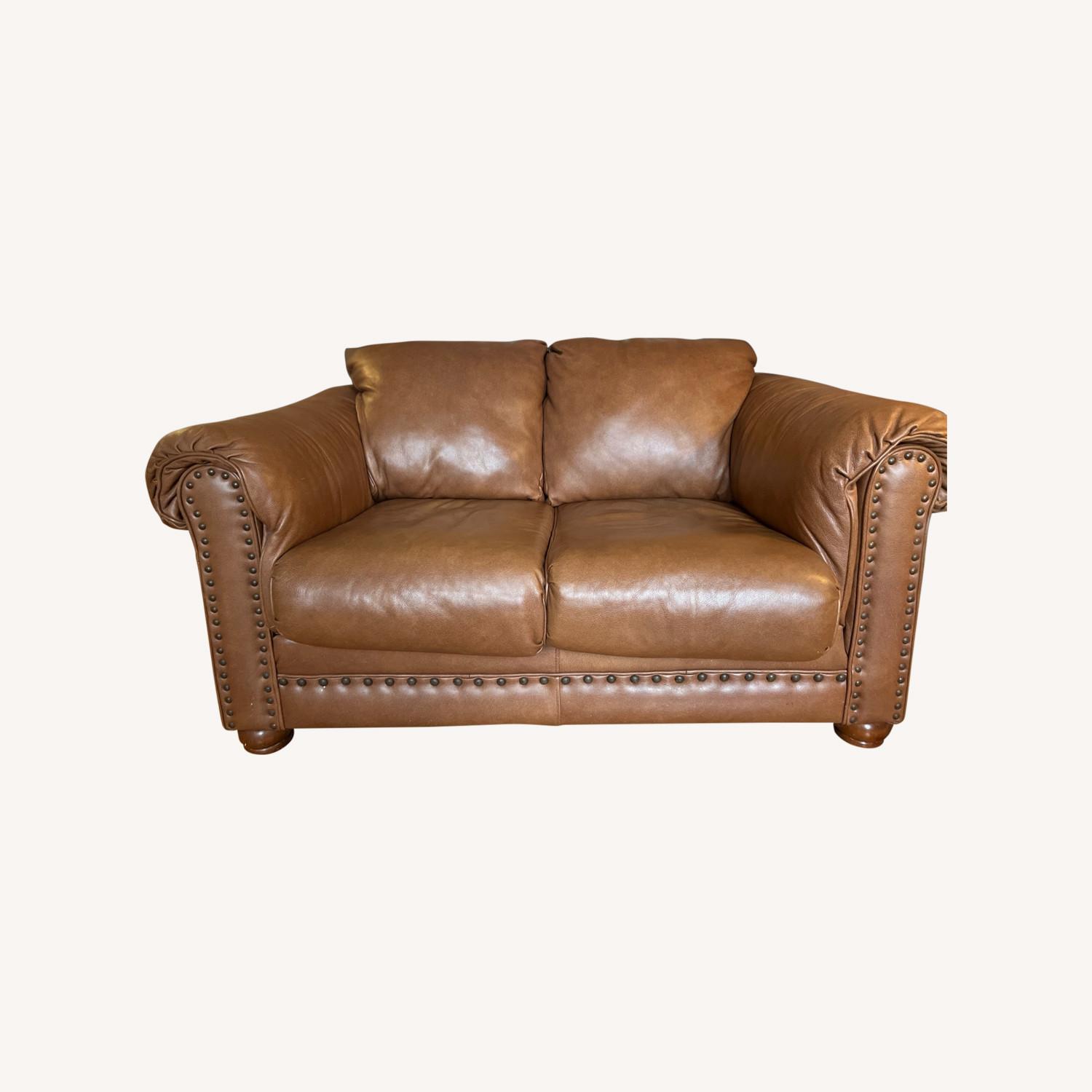 Custom Genuine Italian Leather Couch AptDeco