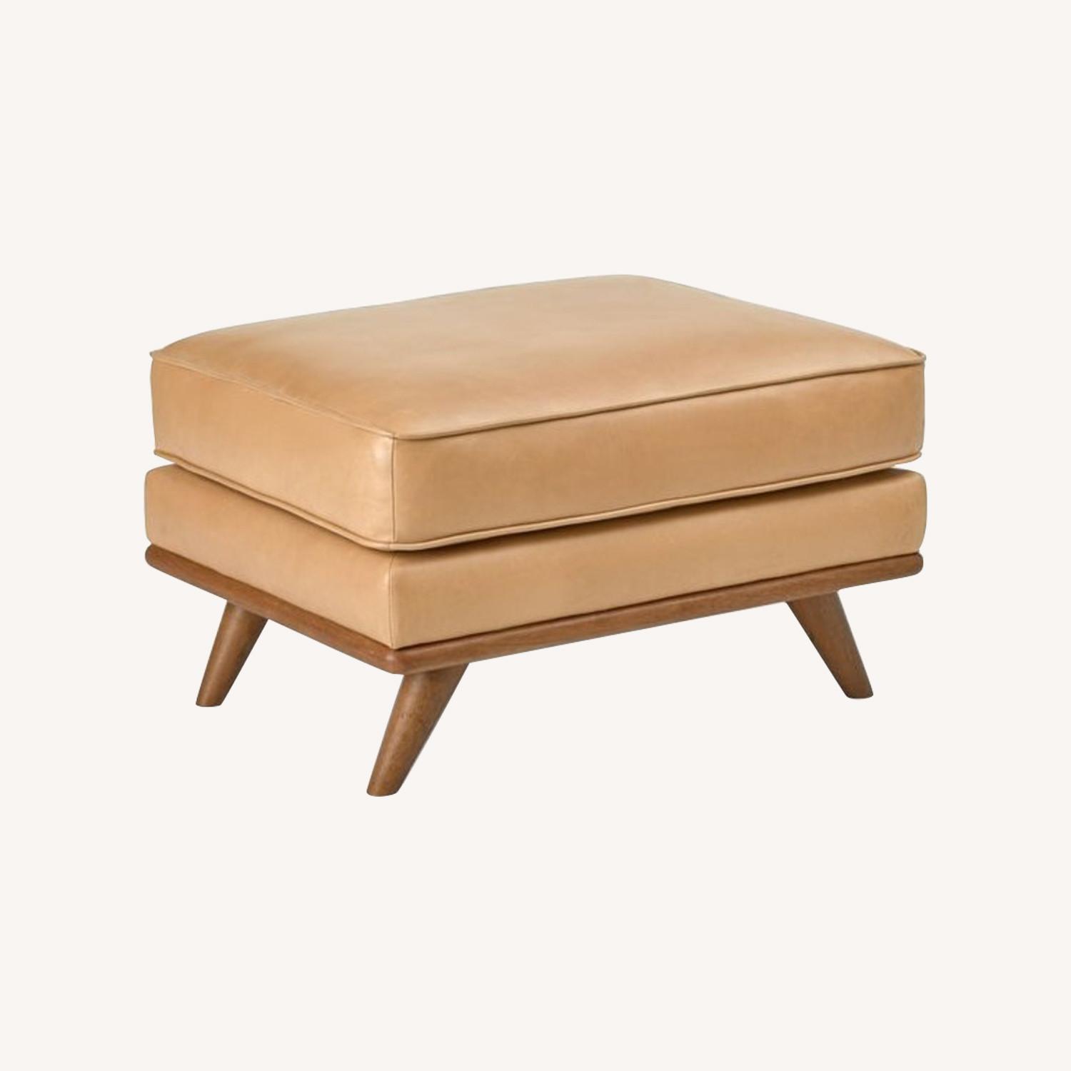 Article Spruce Leather Tan Ottoman - image-0