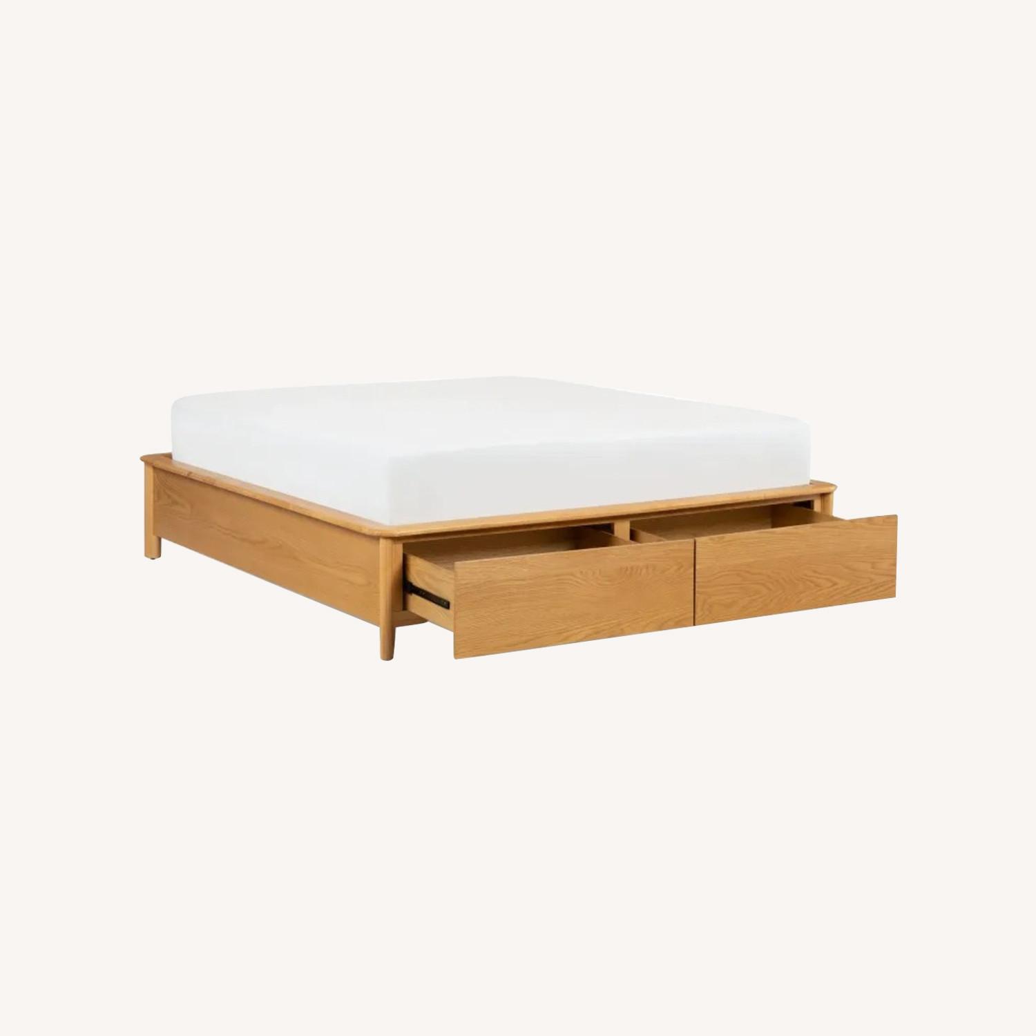 Article Pactera Oak Queen Storage Bed - image-0