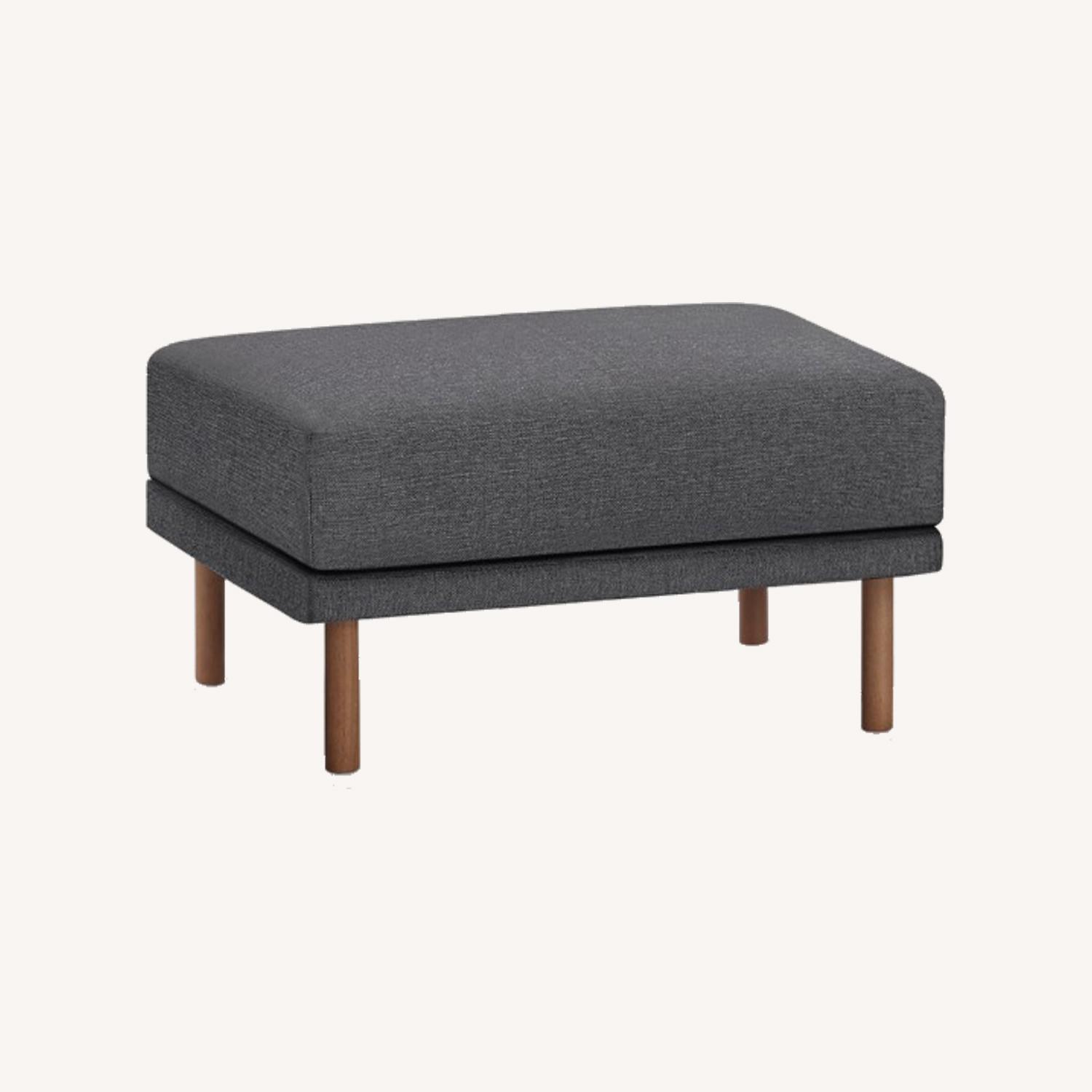 Burrow The Range Ottoman in Heather Charcoal AptDeco