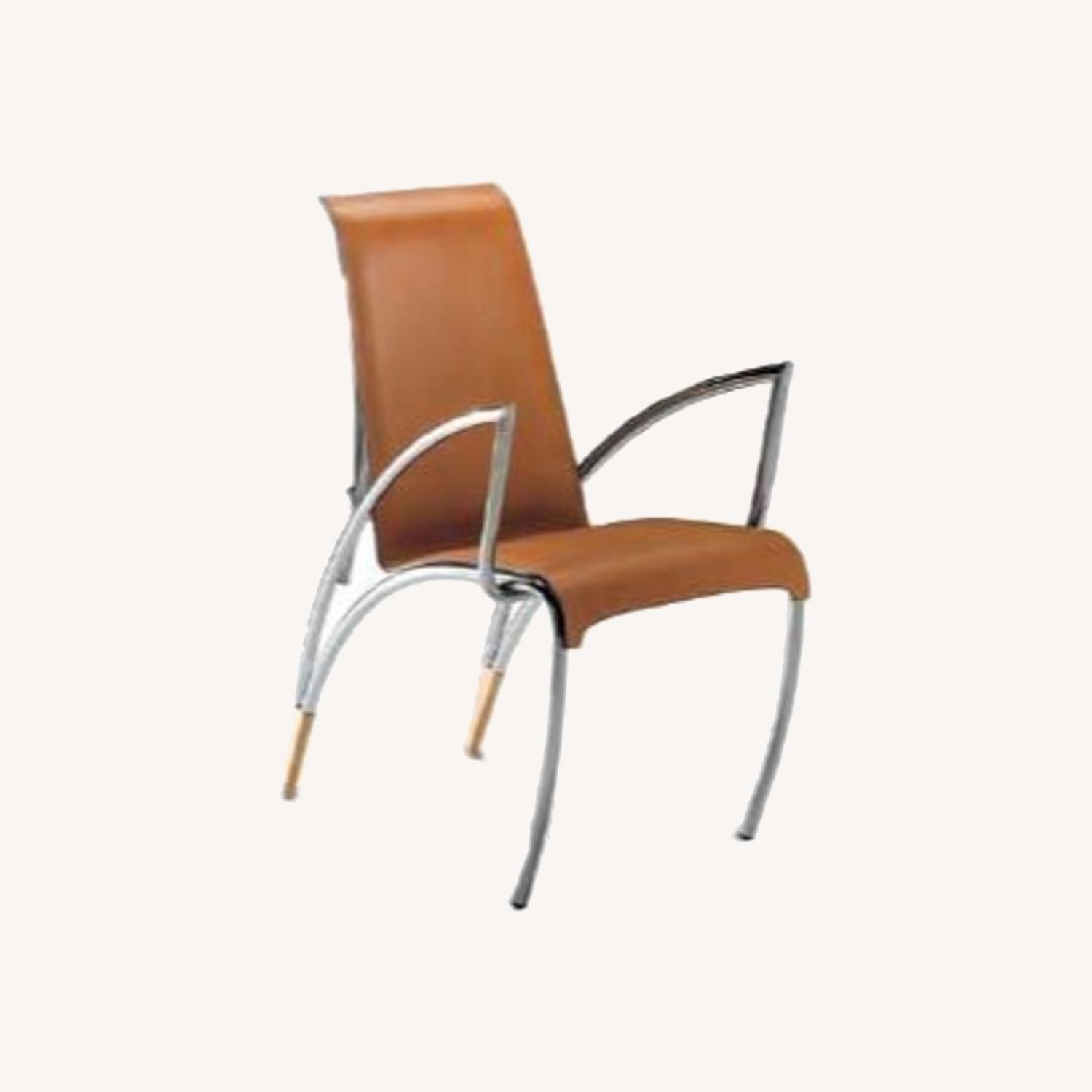 Arrben Italy Leather and Chrome Chair Set - AptDeco
