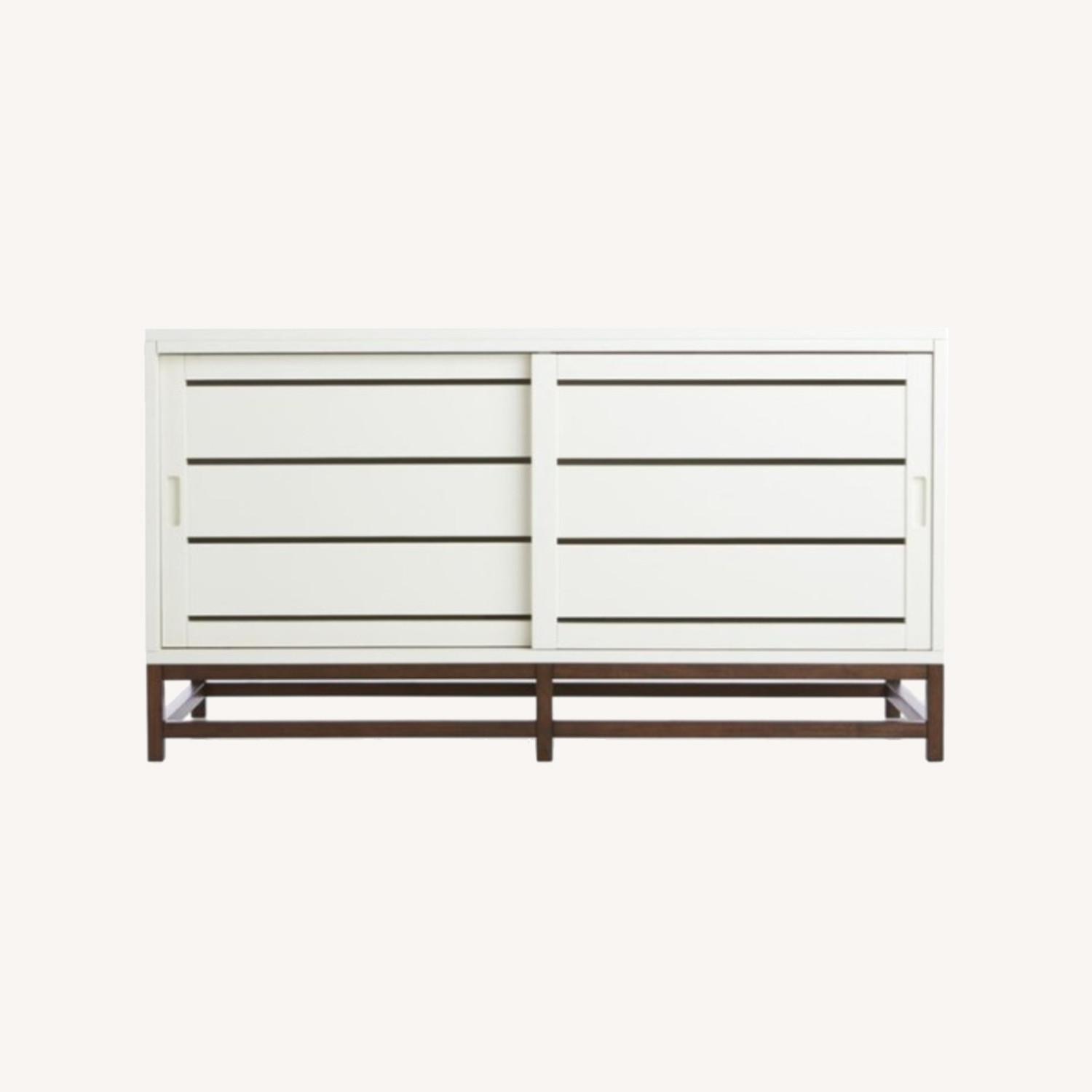 Crate and Barrel Clapboard White 48" Media Console - image-0