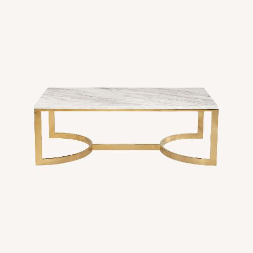 Used Bernhardt Marble and Brass Coffee Table for sale on AptDeco