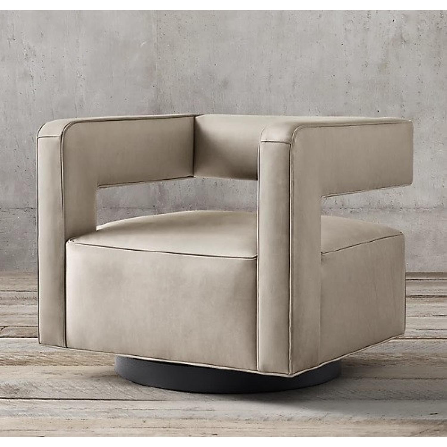 Restoration Hardware Drew Italian Leather Chairs AptDeco