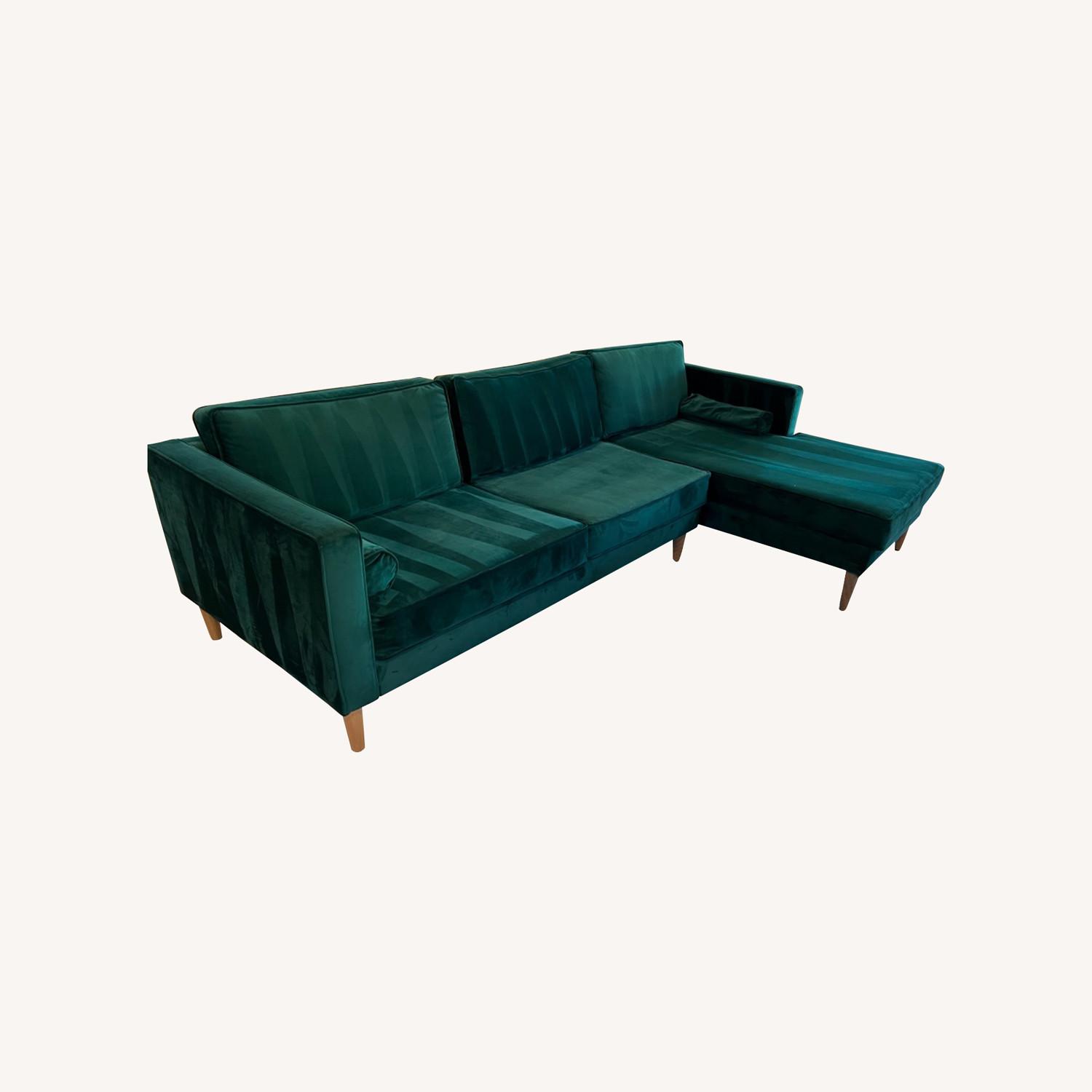 Apt2B Samson Green Velvet Sectional AptDeco