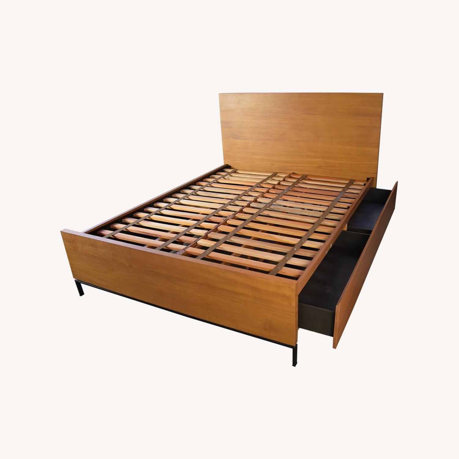 West Elm Nash Wood Queen Bed Frame with Storage - image-0