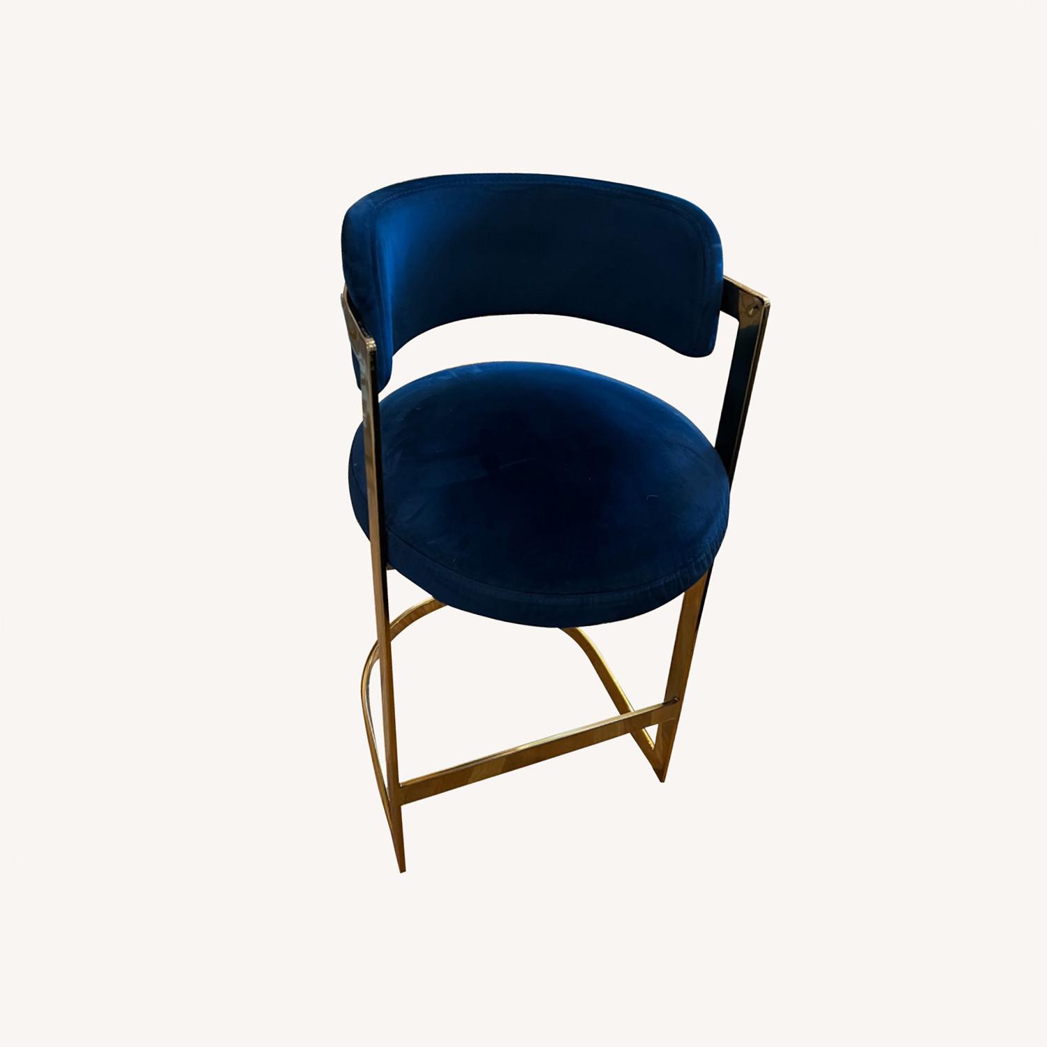 Modern Navy and Gold Barstools AptDeco