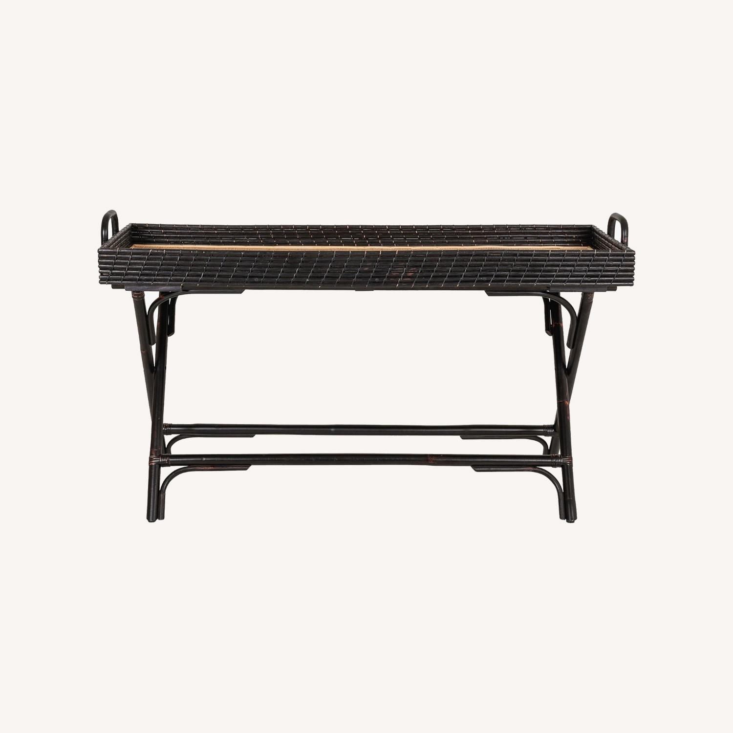 Pottery Barn Dorval Rattan Console Table - image-0