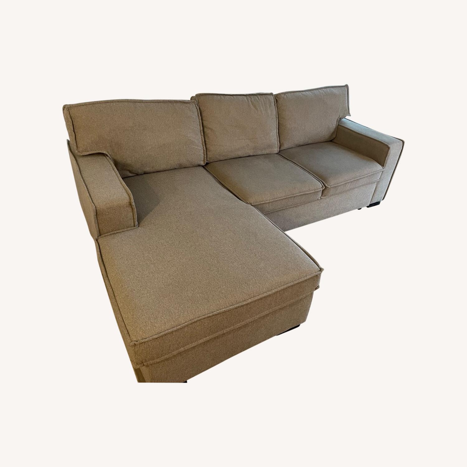 Chaise Sofa With Storage and popup Sleeper AptDeco