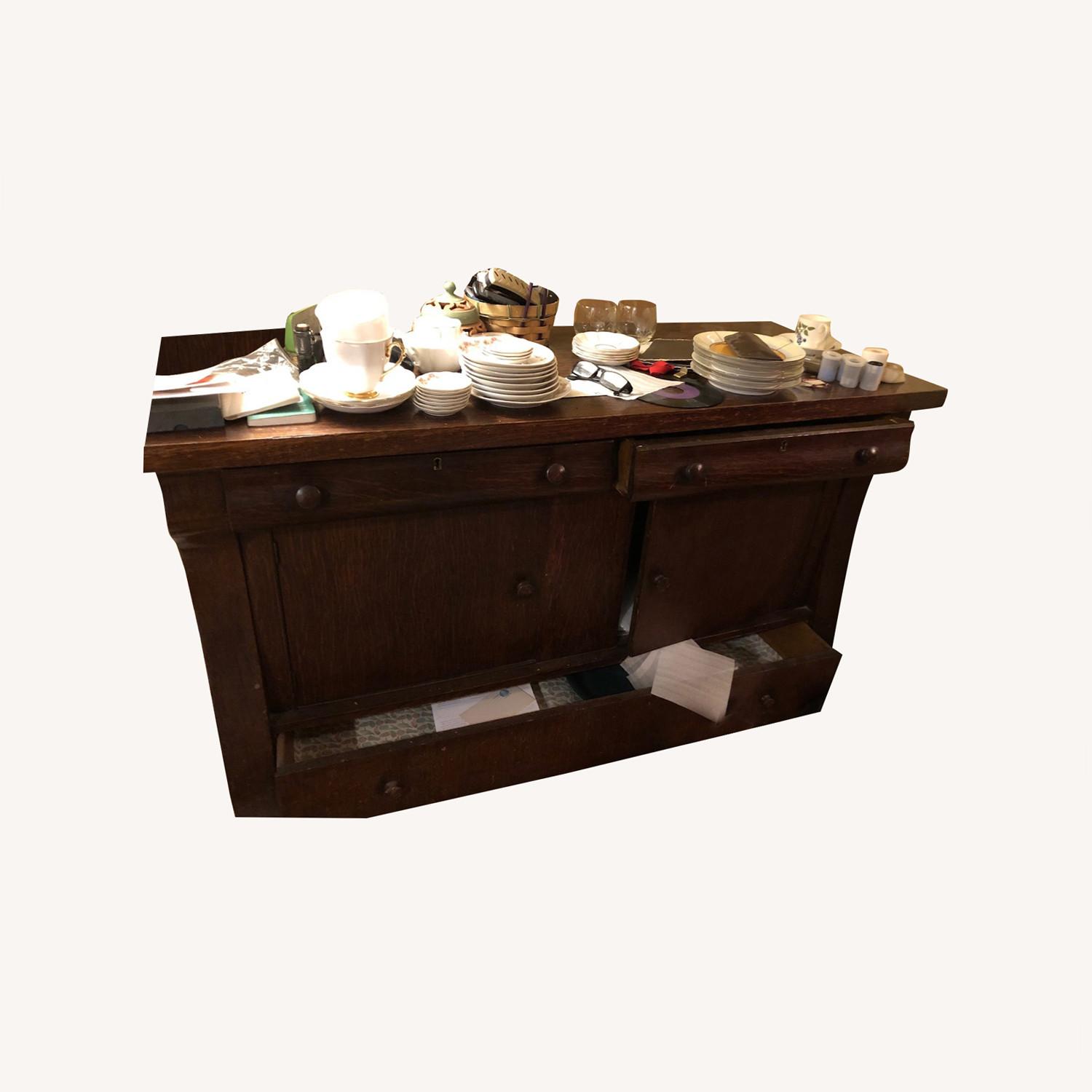 Ellis Brothers Oak Sideboard with Matching Mirror - image-0