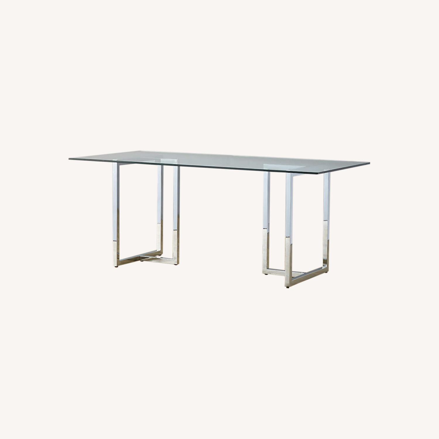 CB2 Silverado Chrome 72" Rectangular Dining Table AptDeco