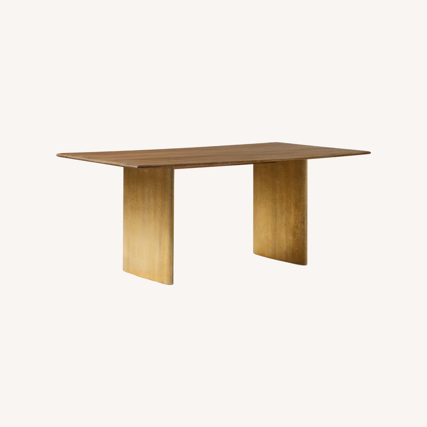 West Elm Anton Metal Plinth Dining Table 72" - AptDeco