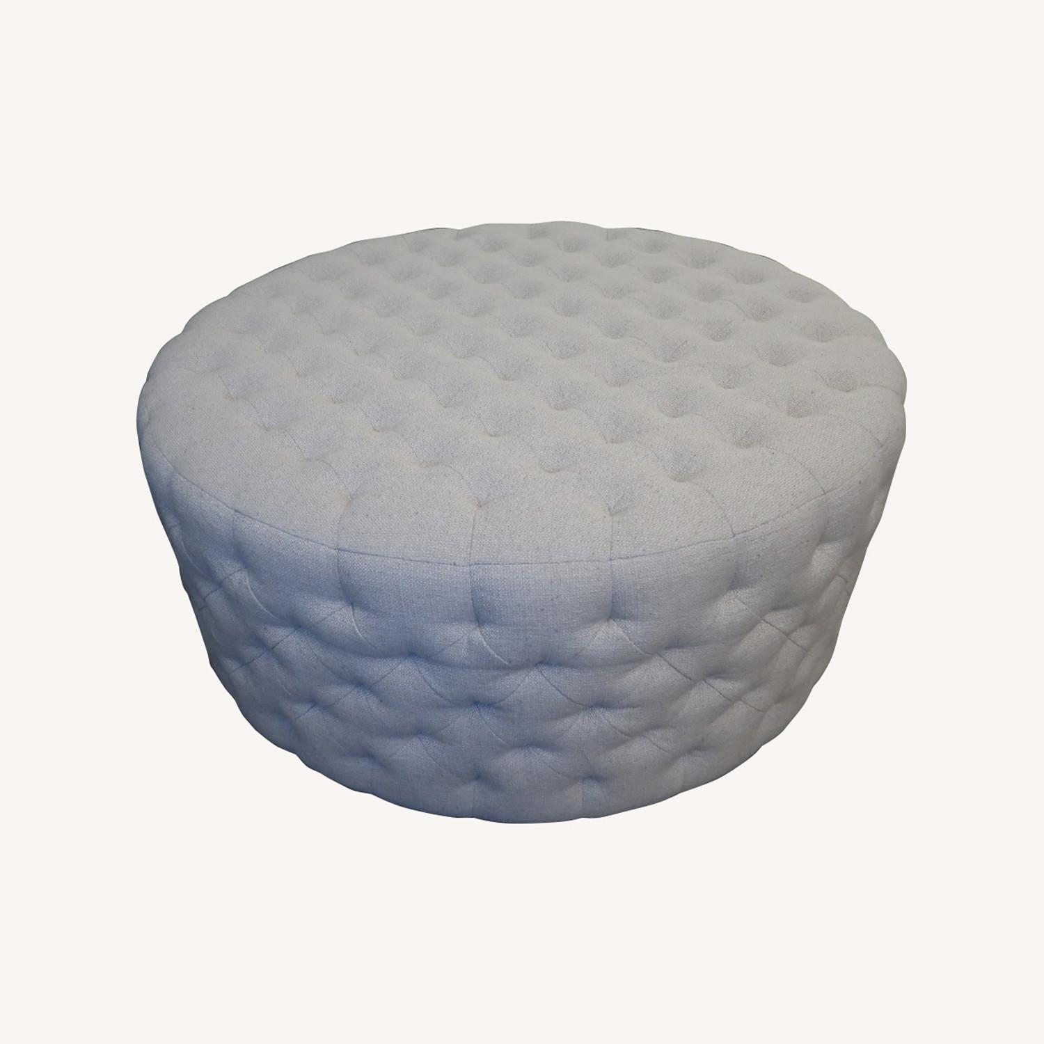 CB2 Tufted Ottoman Natural - image-3