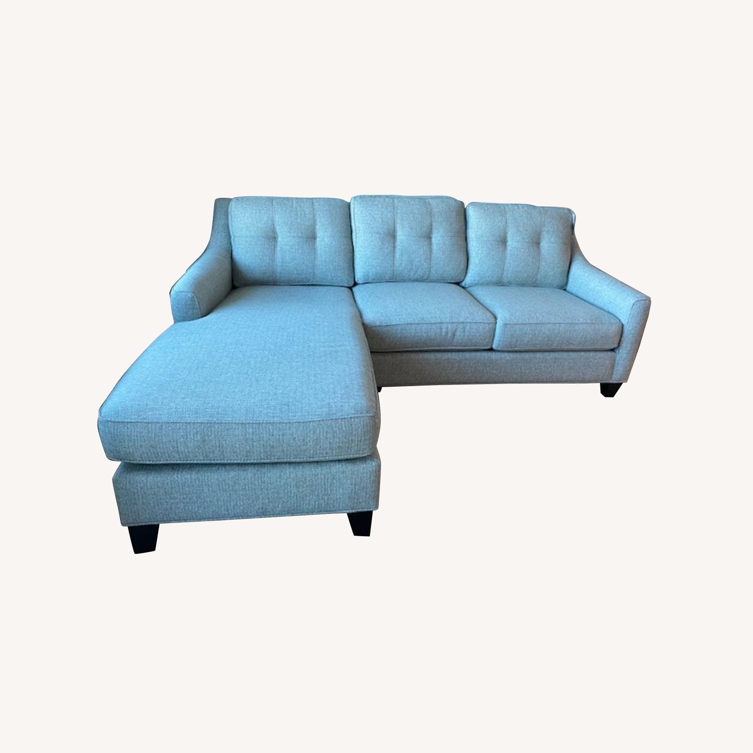 Cindy Crawford Sage Green Chaise Sofa - image-0